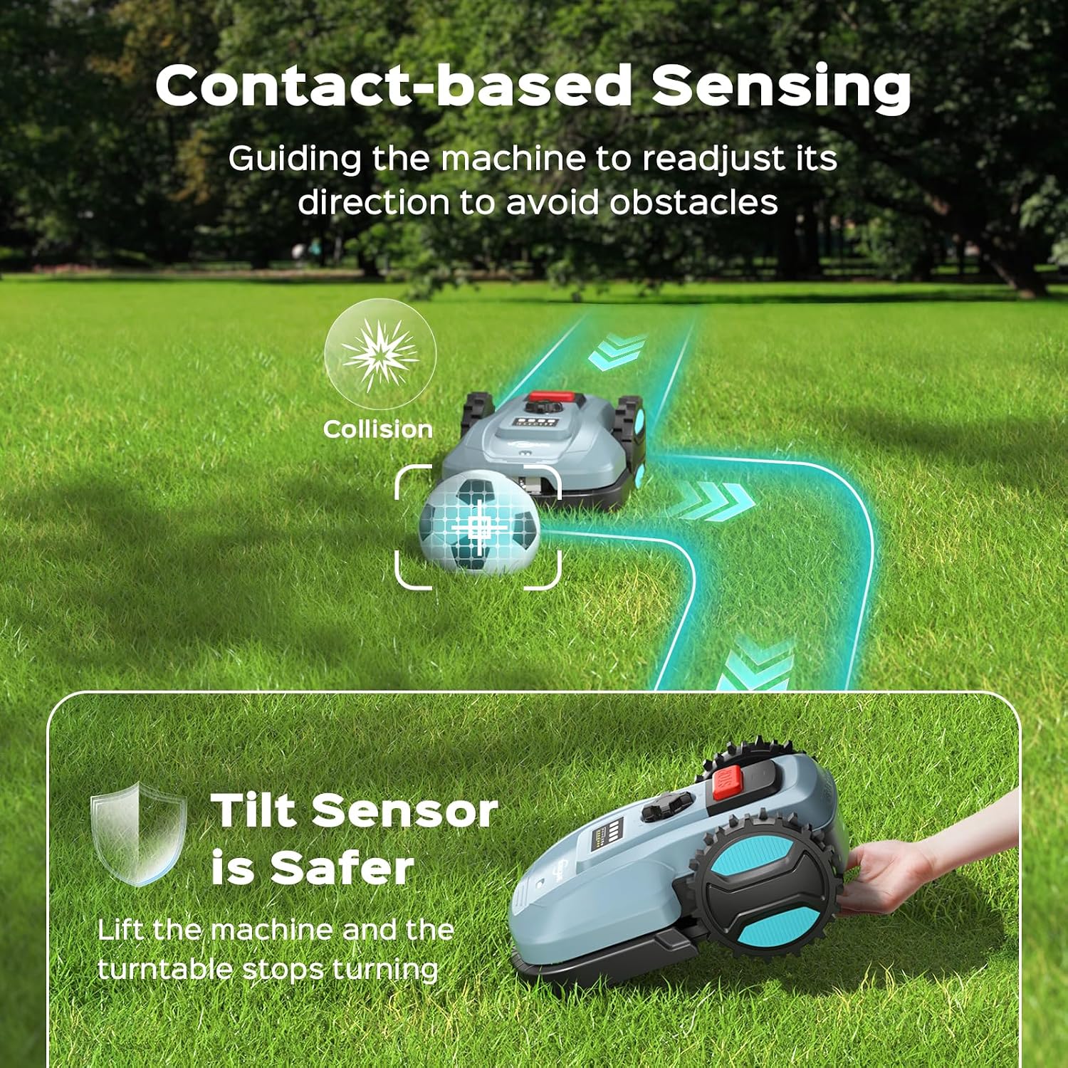 Robotic Lawn Mower with App-Controlled, Self-Charging Automatic Mower, Custom Cutting Height, Weather Sensor & Obstacle Detection, Ideal for Lawns up to 4300 sq.ft