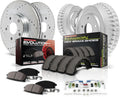 Power Stop K15194DK Front and Rear Z23 Carbon Fiber Brake Pads with Drilled & Slotted Brake Drums Kit For Ford Focus 2009-2011 [Model Specific]