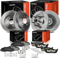 A-Premium Front Vented and Rear Solid Disc Brake Rotors + Ceramic Pads Kit Compatible with Select Ford & Lincoln Models - F-150 2000-2003 (RWD), Blackwood 2002, 12-PC Set