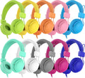AILIHEN Kids Headphones Bulk 20-Pack for School Classroom K-12, On-Ear Wired Headsets with Microphone & 85dB Volume Limited & Sharing, 3.5mm Jack for Chromebook, Computer, Laptop (Multicolor)