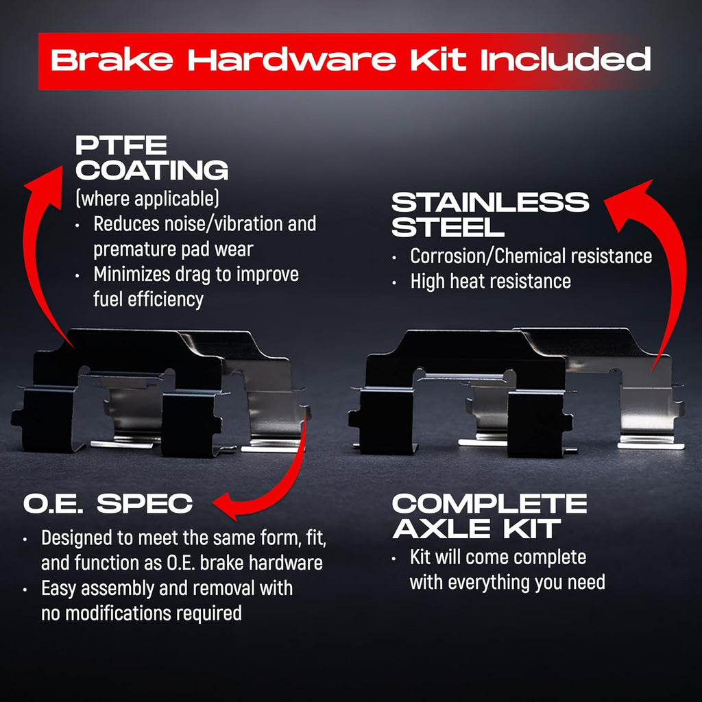 R1 Concepts Front and Rear Brake Kit Fits 2009-2010 Pontiac Vibe; 2009-2019 Toyota Corolla; 2009-2013 Toyota Matrix| Ceramic Pads, Blank Rotors| Hardware| 10.8' Front & 10.2' Rear