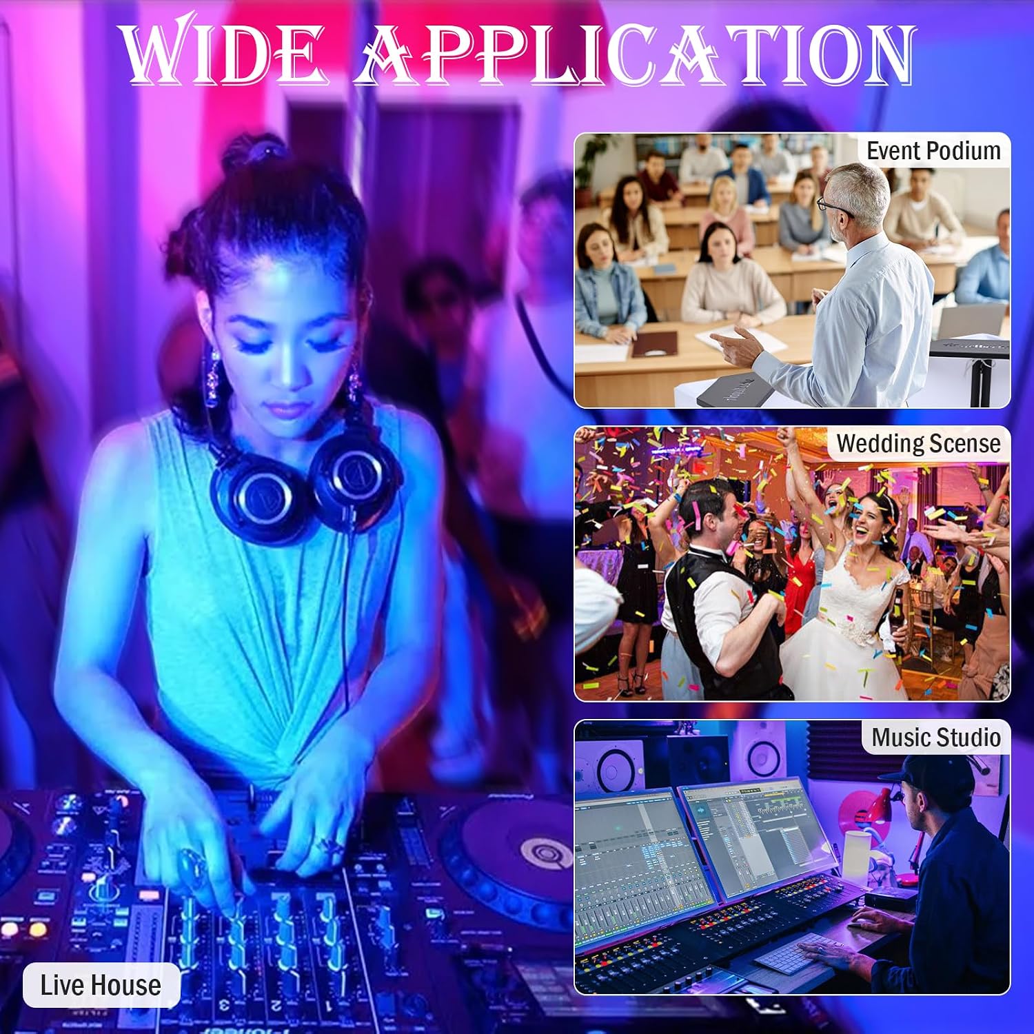 Portable DJ Booth Facade,DJ Table,Heavy-Duty DJ Table Stand Portable Booth,Iron Plate Surface DJ Facade Booth,with Carry Bag & Hook & Cup Holder (41.3'L x 20.4'W x 43.3'H)