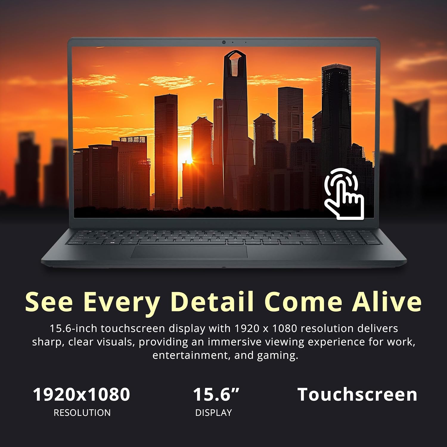Dell 15.6' FHD Touchscreen Laptop, Intel Core i5-1334U, 32GB RAM, 2TB Storage (1TB SSD + 1TB Docking Station Set), Intel UHD Graphics, Numeric Keypad, HD Camera, Copilot, Wi-Fi 6, Windows 11, Black