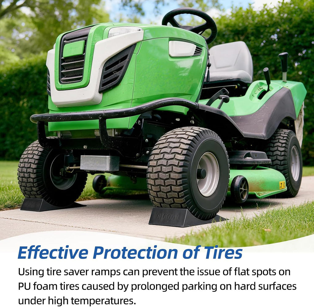 15x6.00-6 Flat Free Lawn Mower Tire and Wheel, Comes with Tire Saver Ramp, 15x6-6nhs Riding Mowers Lawn Tire and Wheel with 3/4' Bearing, 3' Centered Hub, 2 Pack