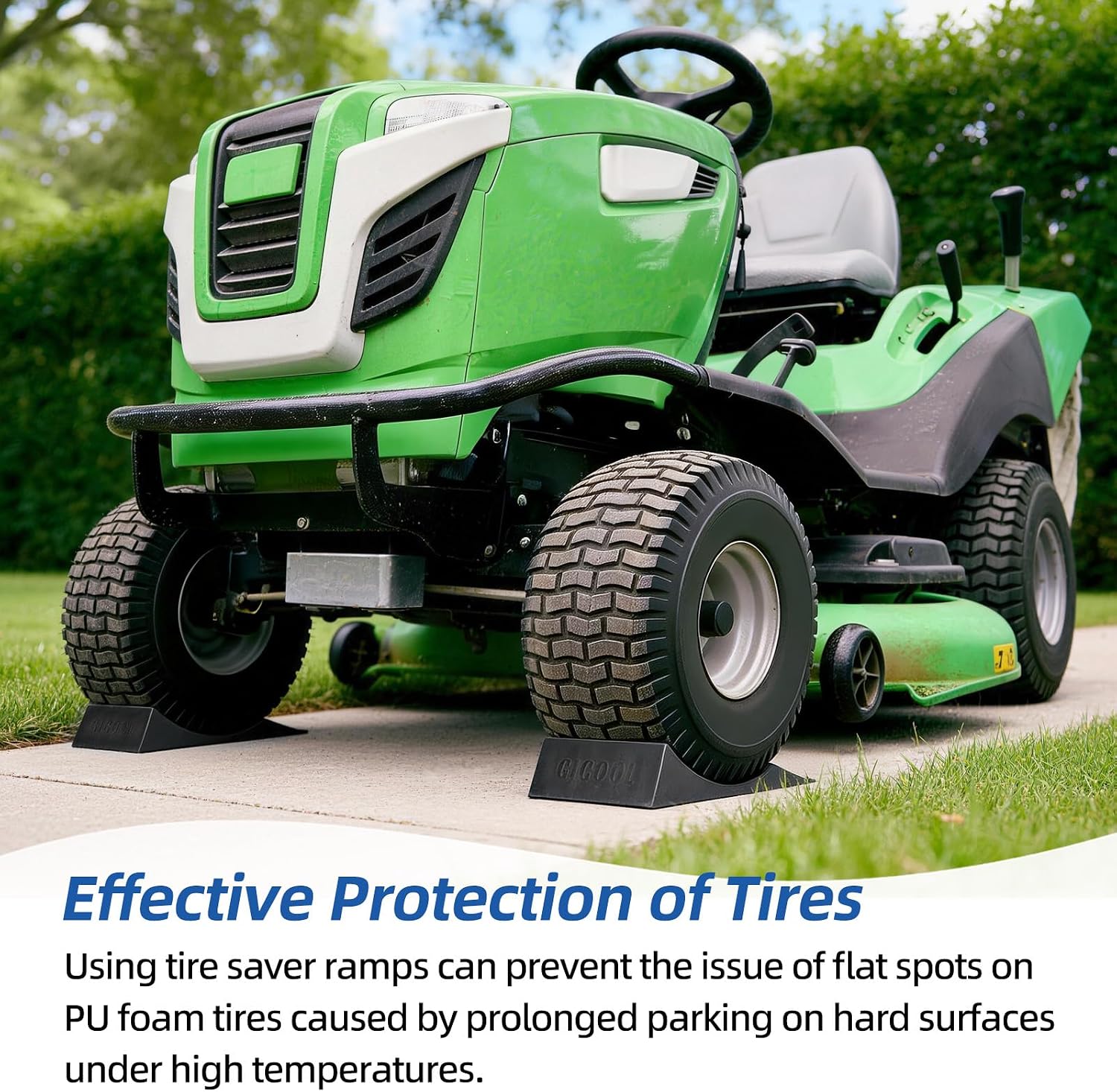 15x6.00-6 Flat Free Lawn Mower Tire and Wheel, Comes with Tire Saver Ramp, 15x6-6nhs Riding Mowers Lawn Tire and Wheel with 3/4' Bearing, 3' Centered Hub, 2 Pack