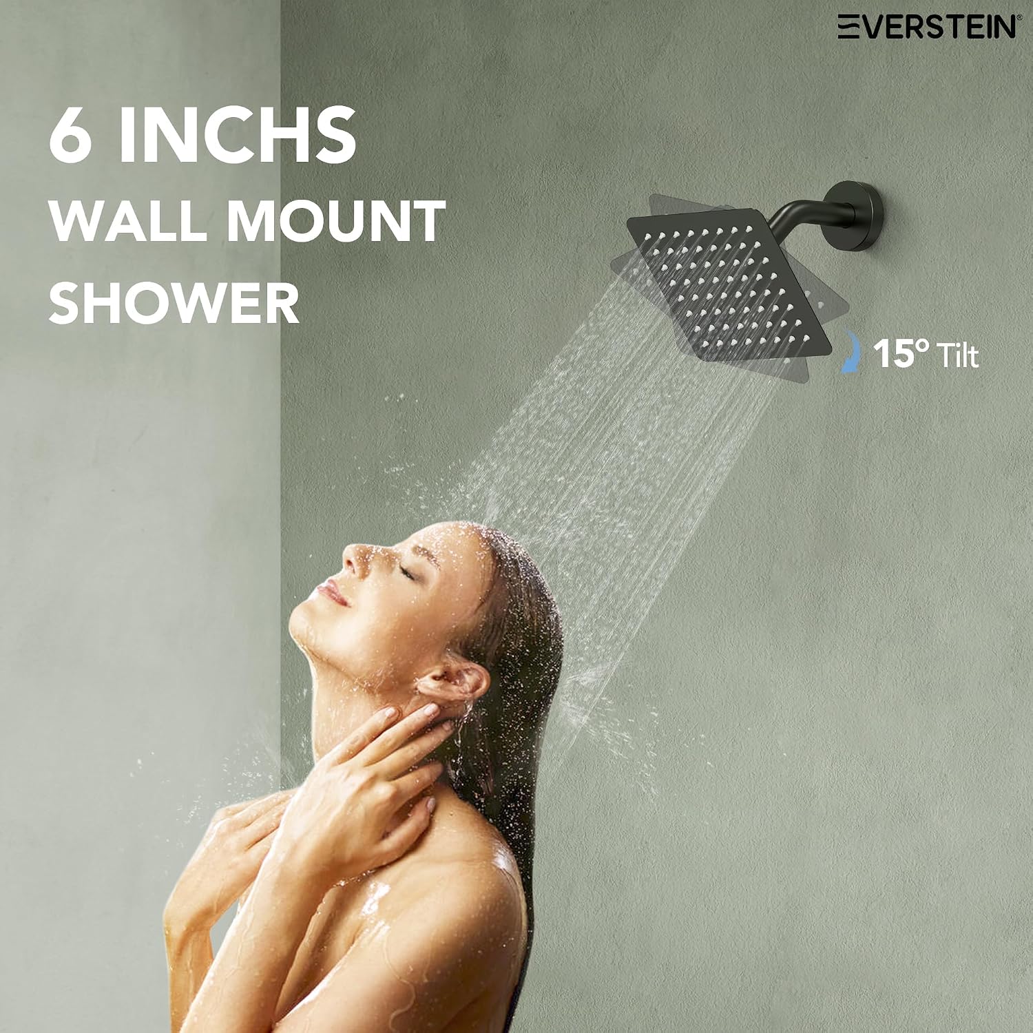 6' High-Pressure Shower System with Handheld Spray, Wall Mount Bathroom Shower Faucet Set with Valve (Matte Black)