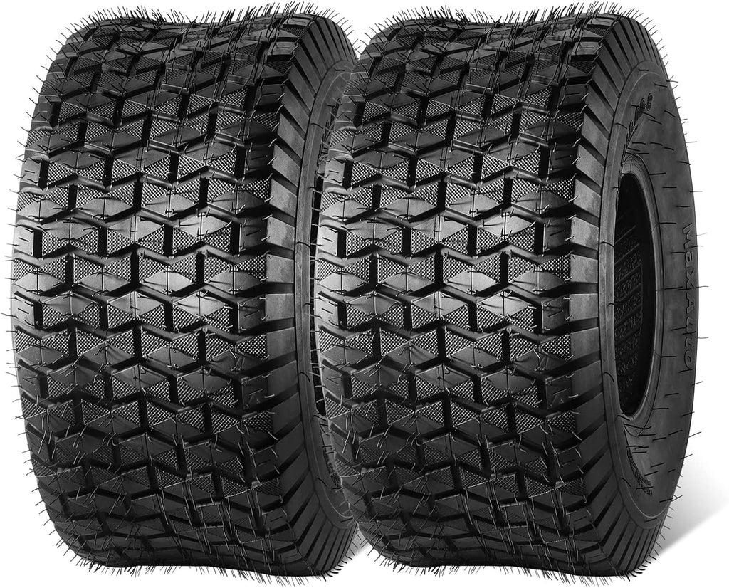 MaxAuto FOX V1 20x10.00-8 Lawn Mower Tires 4Ply Tubeless - Patent Design Fox V1 20x10-8nhs Golf Cart Tire, 20x10x8 Turf Tractor Tires for Golf Carts & Riding Lawn Tractors, Set of 2