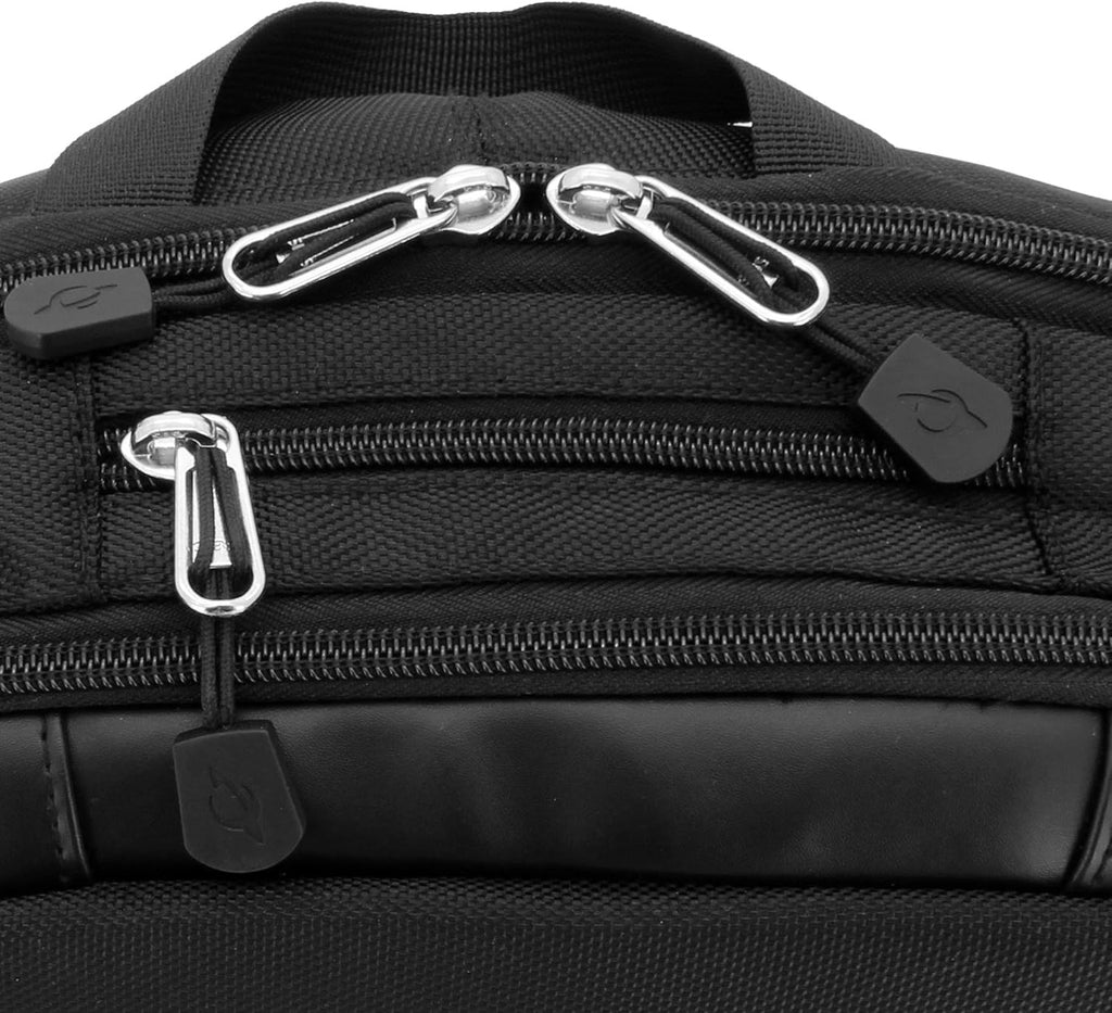 Jetpack Slim Backpack for DVS, Mobile, or Club DJ Gig Set, Bag Carry Laptop, Stand, Tablet, Headphone, Vinyl Records, USB Mobile Devices, Needle Case, Cables, Microphone & More. TSA Compliant (Black)