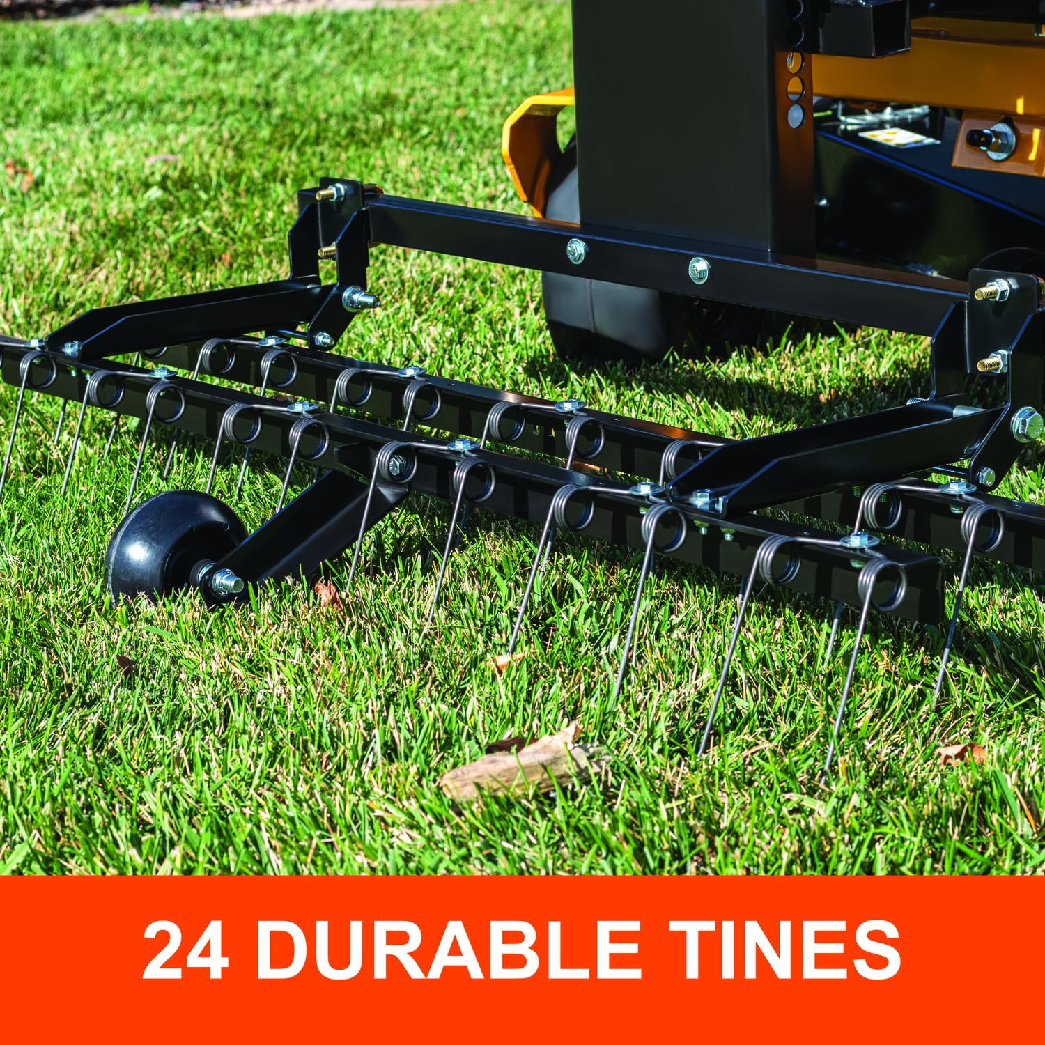 Agri-Fab 45-0629 48' Zero Turn Riding Lawn Mower Front Mount Dethatcher Attachment; 24 Durable Spring Tines, Penetrates and Turns Up Dried Grass, Weeds
