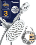 HammerHead Showers Dual Shower Head Combo, 8-Inch Rainfall & 3-Flow Handheld, Chrome, 1.75 GPM