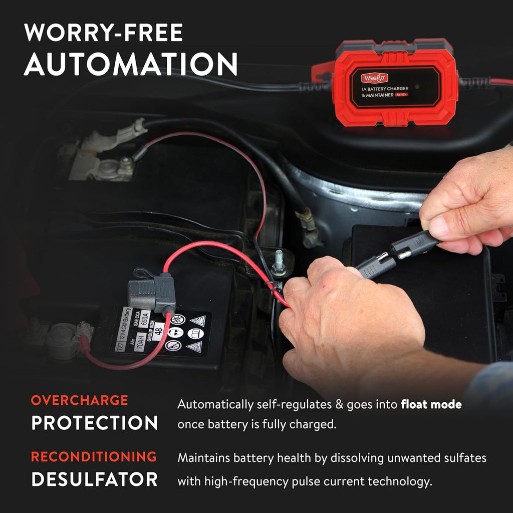Weego 70 Jump Starter & Trickle Charger Bundle – Powerful Battery Solution for Your Vehicle - 700 Cranking / 2500 Peak Amps