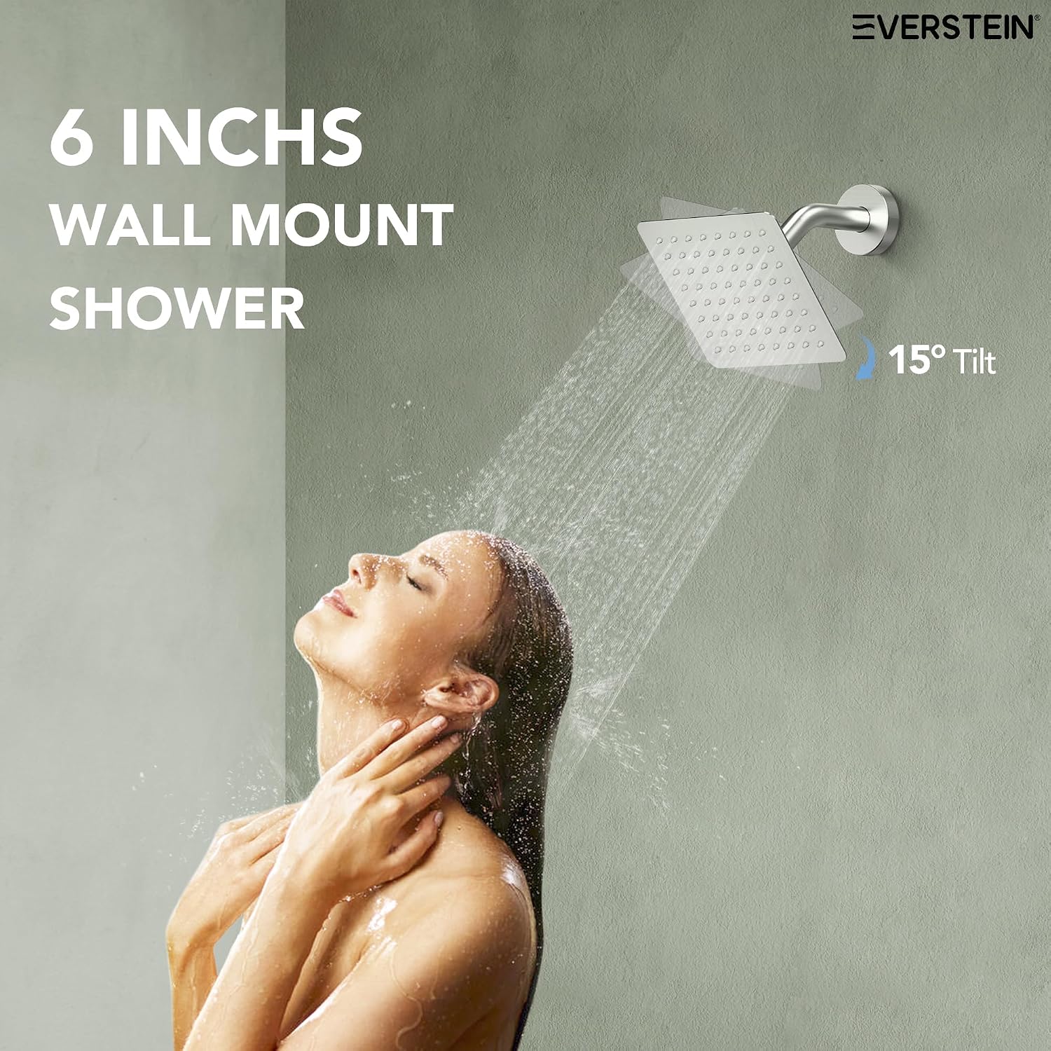 6' High-Pressure Shower System with Handheld Spray, Wall Mount Bathroom Shower Faucet Set with Valve (Brushed Nickel)