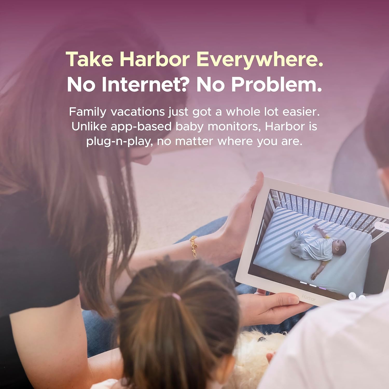 Harbor Smart Baby Monitor with 10' Tablet - The Most Reliable Way to Monitor Your Baby with or Without Internet - Private & Secure - Travel Friendly - Supports 2+ Cameras - Lifetime Membership