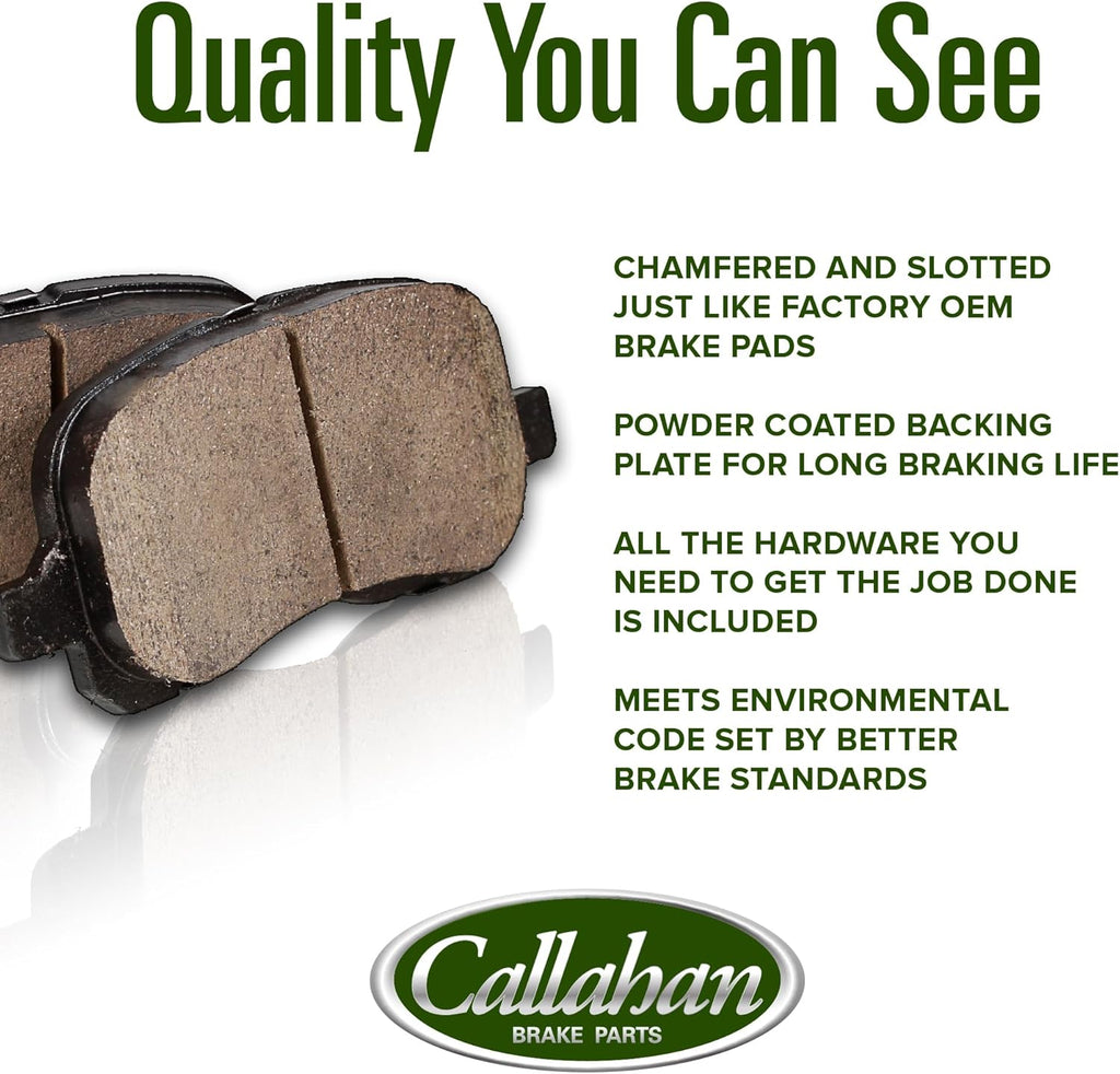 Callahan Brake Parts Front Brake Kit For Acura Integra 2023, Honda Accord 2018-2022, Honda Civic 2022 [Model Specific] Replacement Brake Rotors with Ceramic Brake Pads