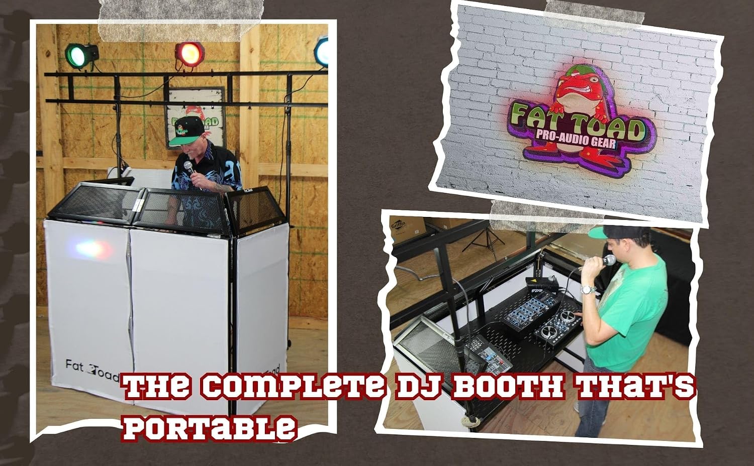 FAT TOAD DJ Booth with 8FT Lighting Truss Stand Package (QuickFOLD Series) – Foldable Panel Tabletop Platform Facade Scrim Cover – Video Light Projector Display Workstation For Sound System Event