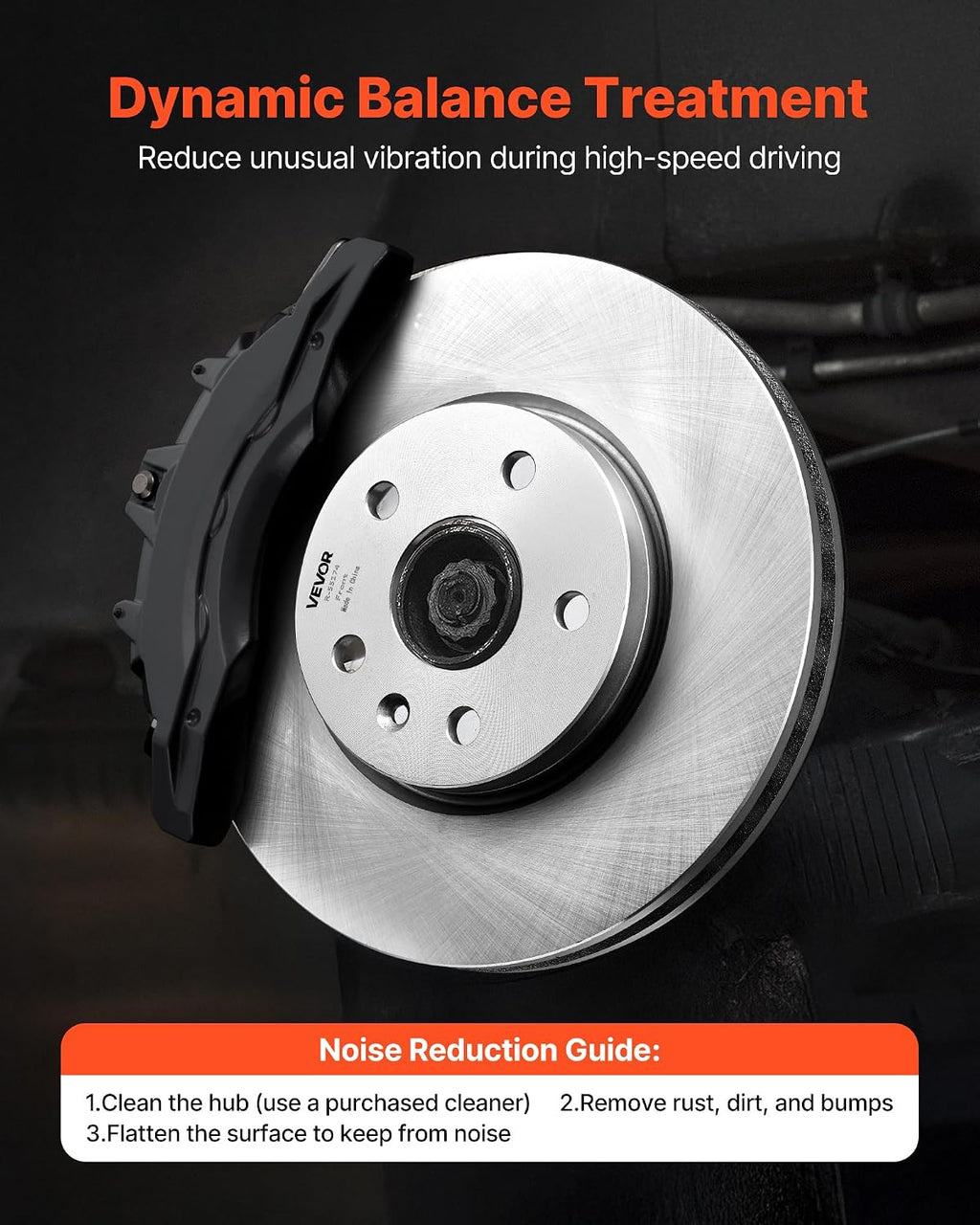 VEVOR Front and Rear Brake Kit Compatible with 2010-2017 Chevrolet Equinox, 2010-2017 GMC Terrain, Hollow Brake Rotors Ceramic Brake Pads Replacement Kit, 12.7 in Front Rotors, 12 in Rear Rotors
