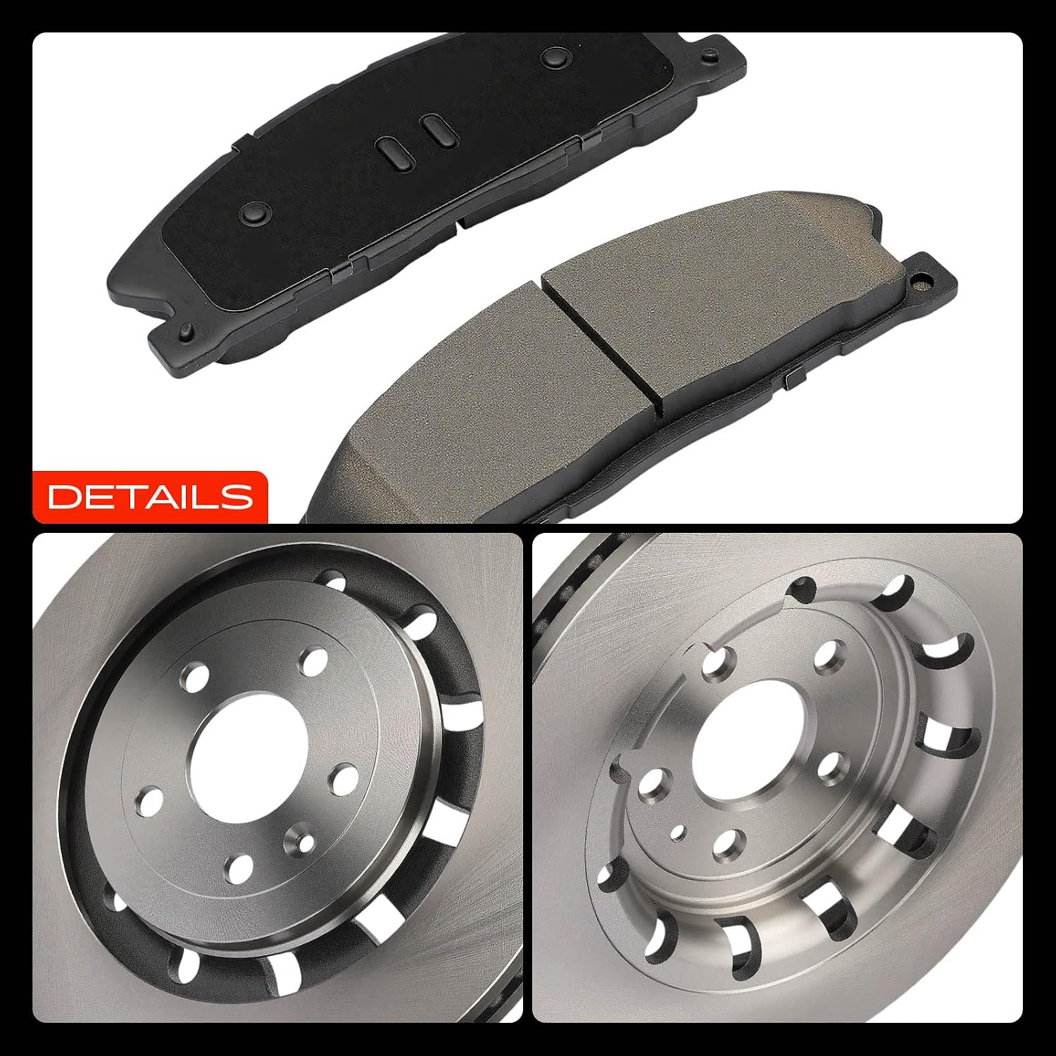 A-Premium 13.86 inch (352mm) Front Vented Disc Brake Rotors + Ceramic Pads Kit Compatible with Select Ford and Lincoln Models - Explorer/Taurus/MKT/Flex 2013-2019, MKS, Police Interceptor Sedan, 6-PC