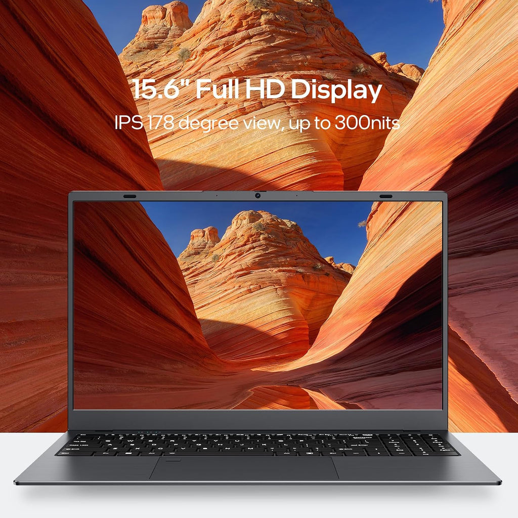 BiTECOOL 15.6' - N5095 Quad-Core, 16GB RAM 512GB SSD, FHD IPS Display, Dual-Band WiFi 2.4/5GHz, Bluetooth 4.2, Backlit Keyboard & Fingerprint