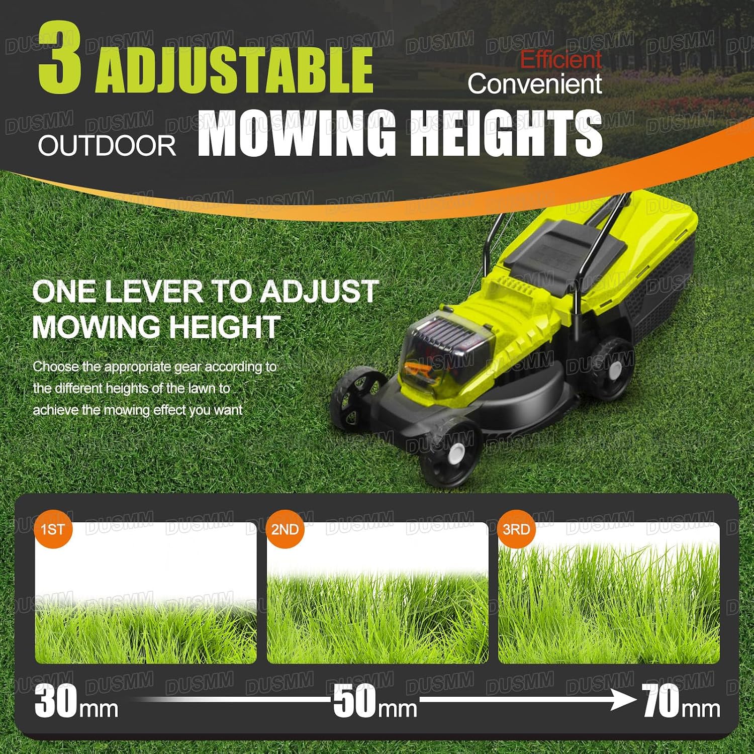 Cordless Push Lawn Mower,with 45L Grass Box, 40V Battery Powered Grass Cutting Machine, 3 Adjustable Cutting Heights, 4000mAh Dual Battery,for Lawns & Garden,Green