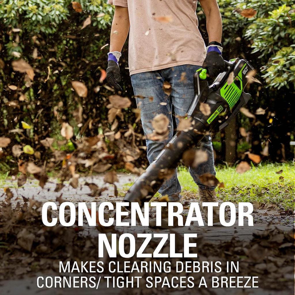 Greenworks 80V (730 CFM / 170 MPH) Cordless Brushless Axial Leaf Blower, Everyday Yard Cleanup for Driveways & Patios, Lightweight, Battery and Charger not included