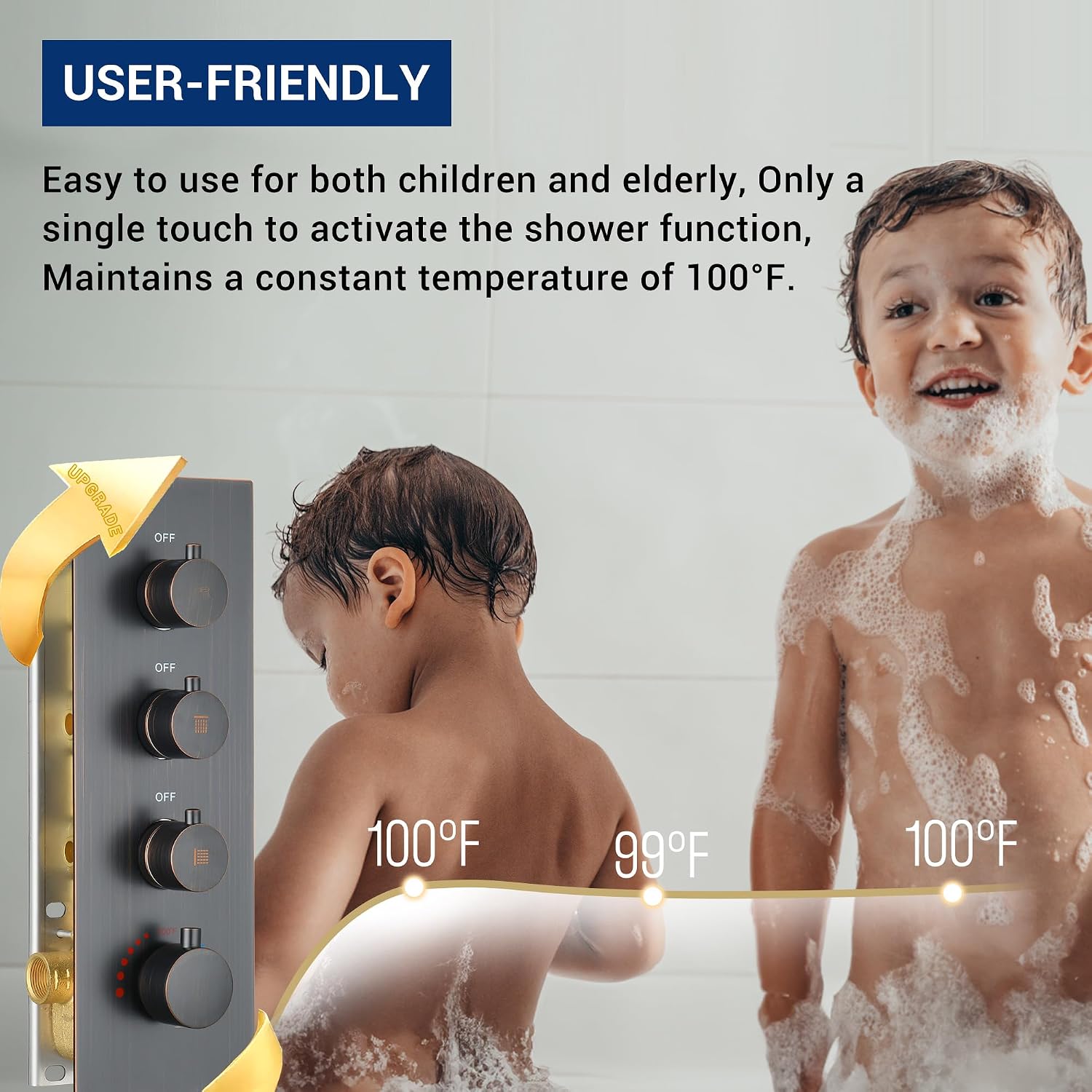 16' Thermostatic Rain Shower System with 6 Body Jets & 16-Inch Rainfall Shower Head, JetsBath Full Body Shower Faucet Sets with Valve & Handheld, Oil Rubbed Bronze Luxury Wall Mount Shower Faucet Set