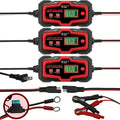 [3 Pack] Banshee Battery Charger 4-Amp - 12V and 6V Automotive Trickle Charger for Car Battery, Automatic Maintainer for Car Truck Motorcycle Lawn Mower Boat Marine