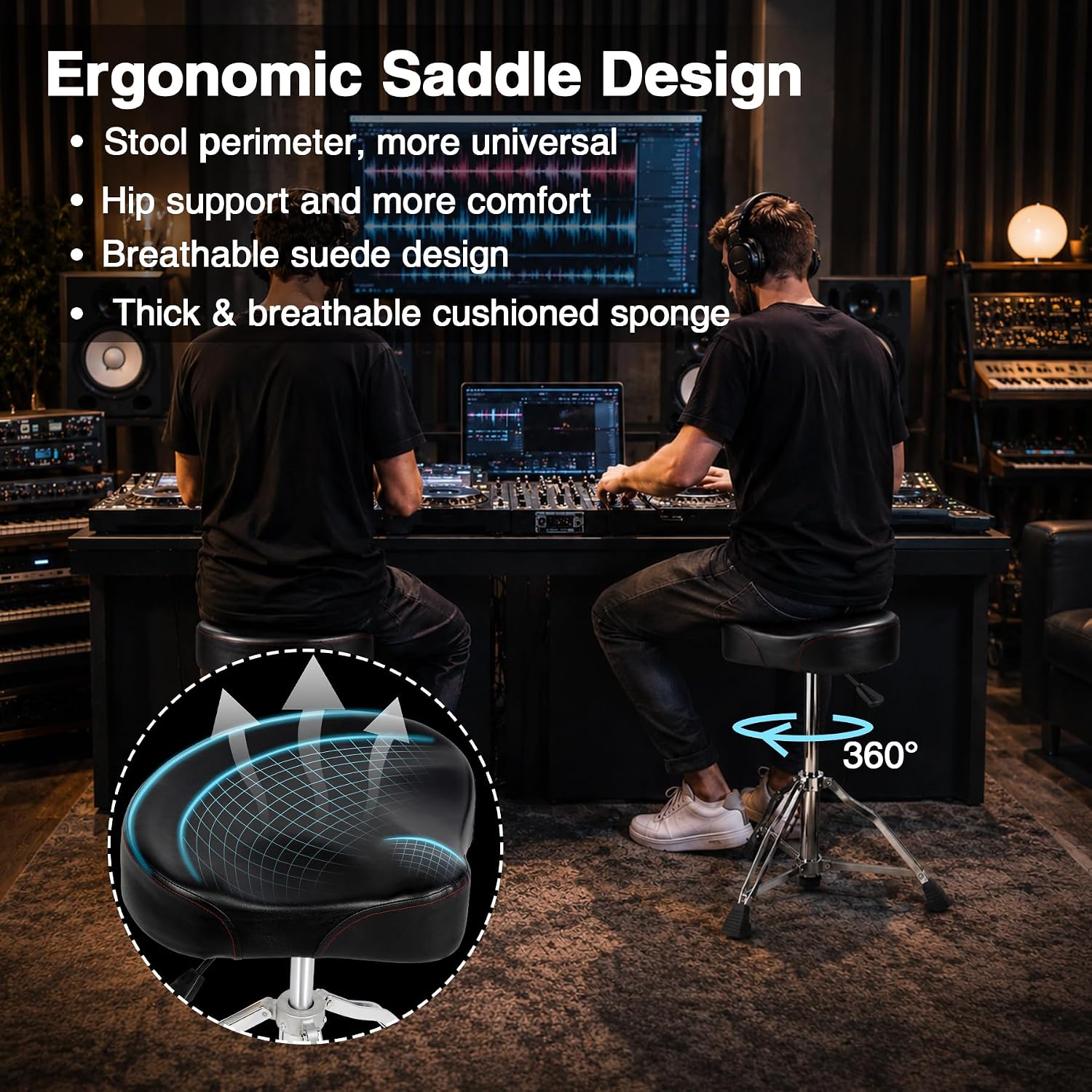 2-in-1 Mobile DJ Workstation, Portable DJ Facade Booth with Scrims & Carry Bag + Height Adjustable DJ Laptop Stand with 2 Cooling Fans for Controller, Mixer, MacBook, PC, For Gigs, Weddings