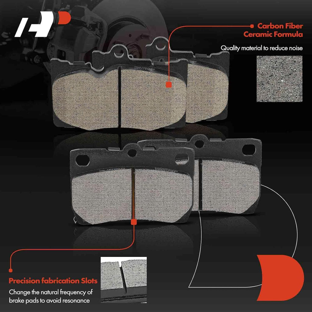 A-Premium Front and Rear Drilled and Slotted Disc Brake Rotors + Ceramic Pads Kit Compatible with Lexus Models - IS350 2006-2009 2010-2013, GS350 2007-2008, GS350 2011, GS430, GS450h, GS460 12-PC Set