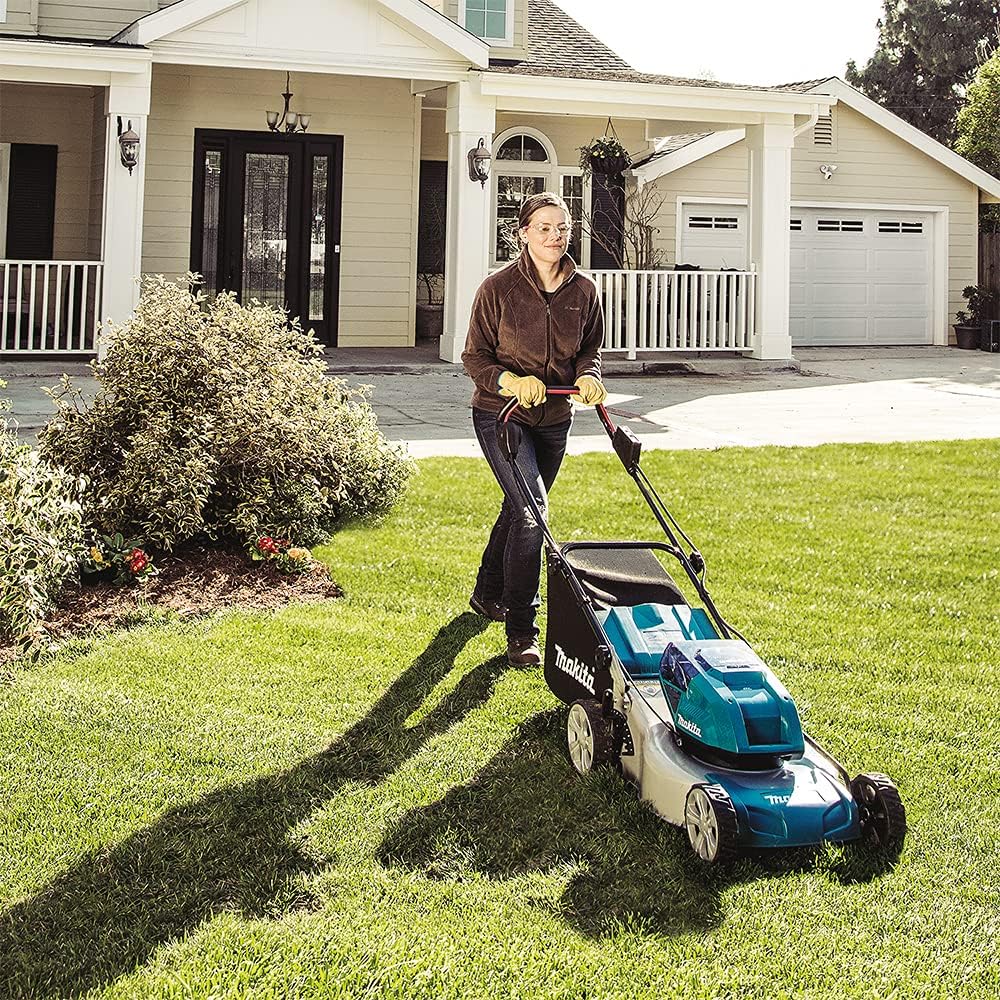 Makita DLM460Z Twin 18V (36V) Li-ion LXT Brushless Lawn Mower - Batteries and Charger Not Included, Blue