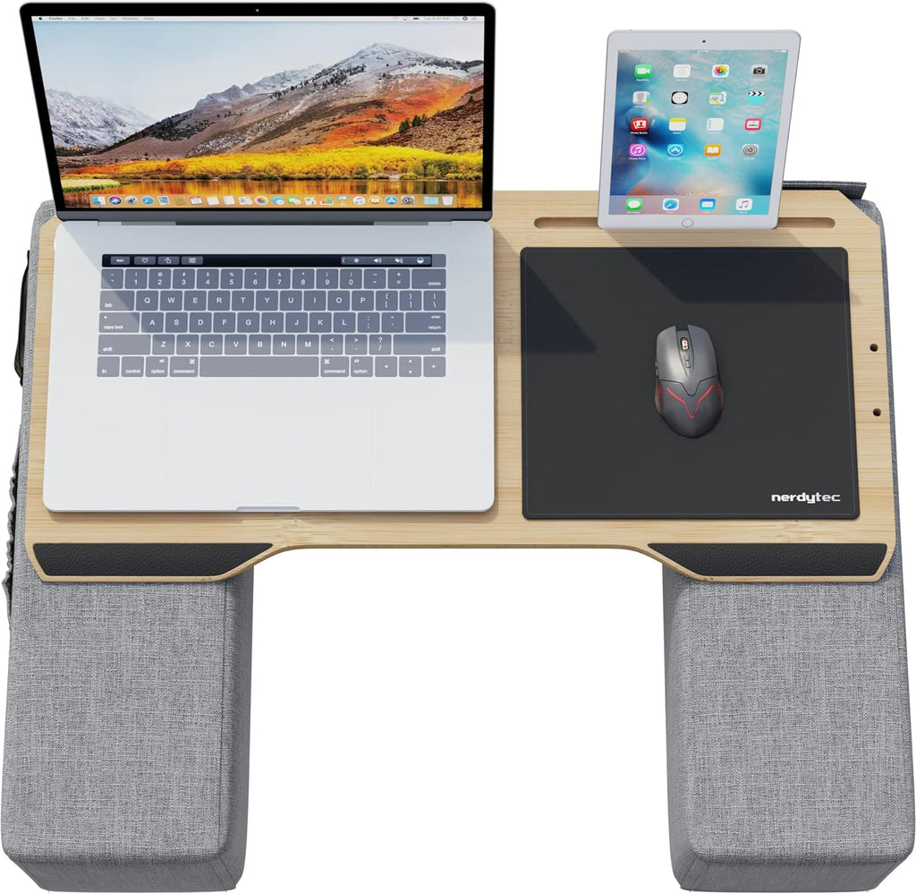 Couchmaster® CYWORX, Ergonomic Lap Desk for Notebooks or Wireless Equipment, Lapdesk for Home Office, Perfect for Couch and Bed, Including Pillows and Mousepad