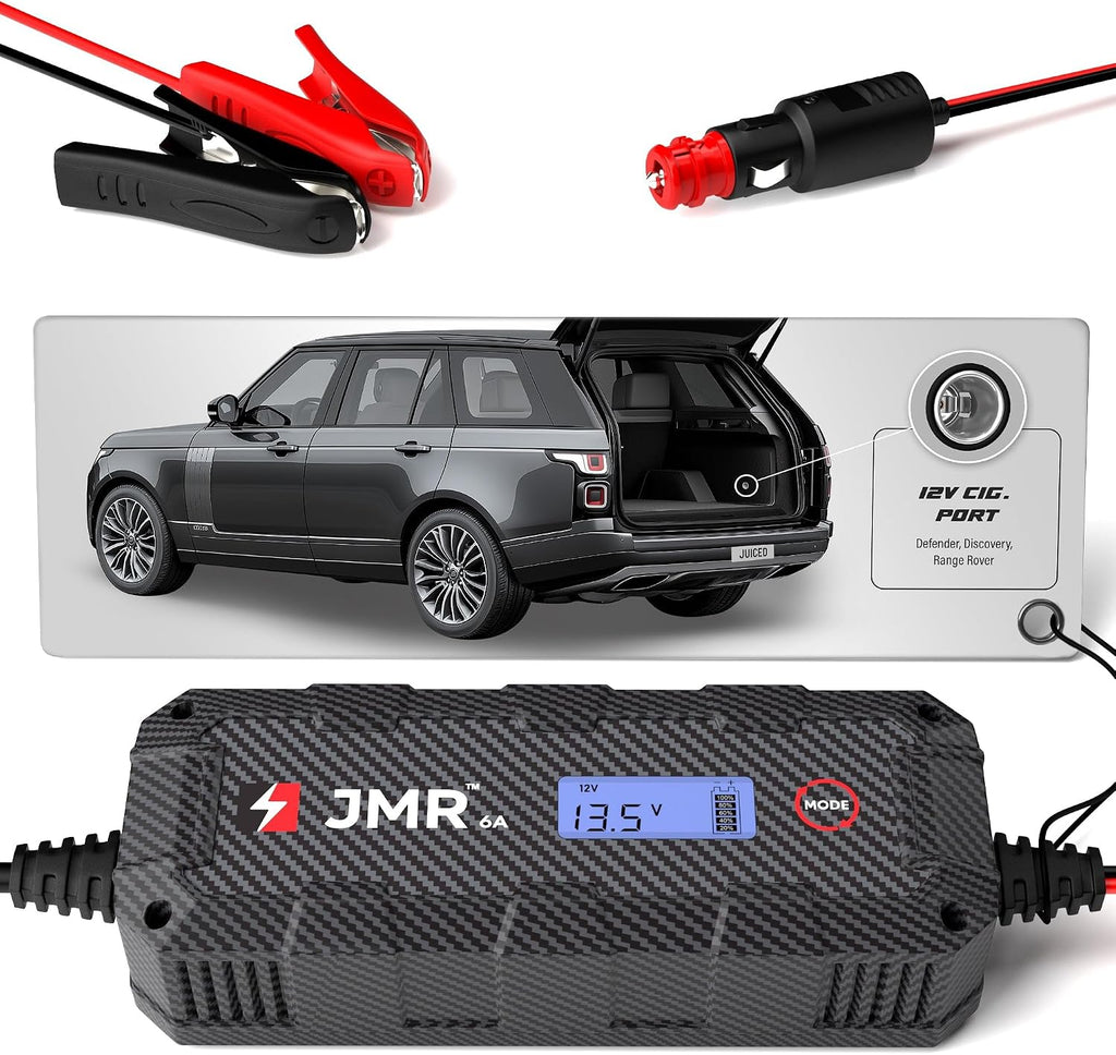 JMR Battery Charger for Land Rover Defender Discovery Range Rover All Models Trickle Charger Conditioner Maintainer (No Lithium Mode)