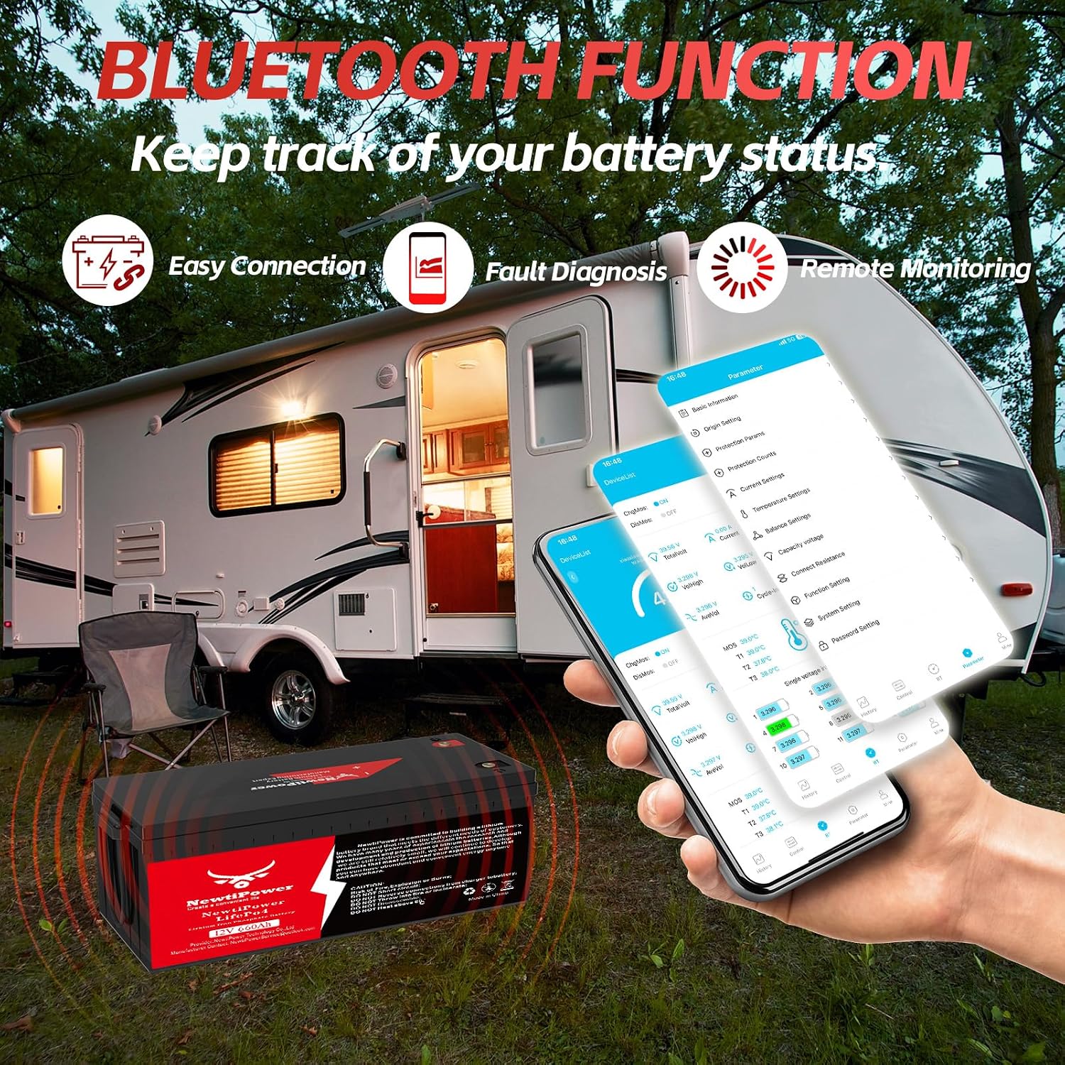 12V 660Ah LiFePO4 Battery Small Size, 8.4KWh Lithium Battery with 250A BMS, Up to 10000+ Rechargeable Cycles, Perfect for RV Camping, Trolling Motor, Solar Power Storage (12V*660Ah)