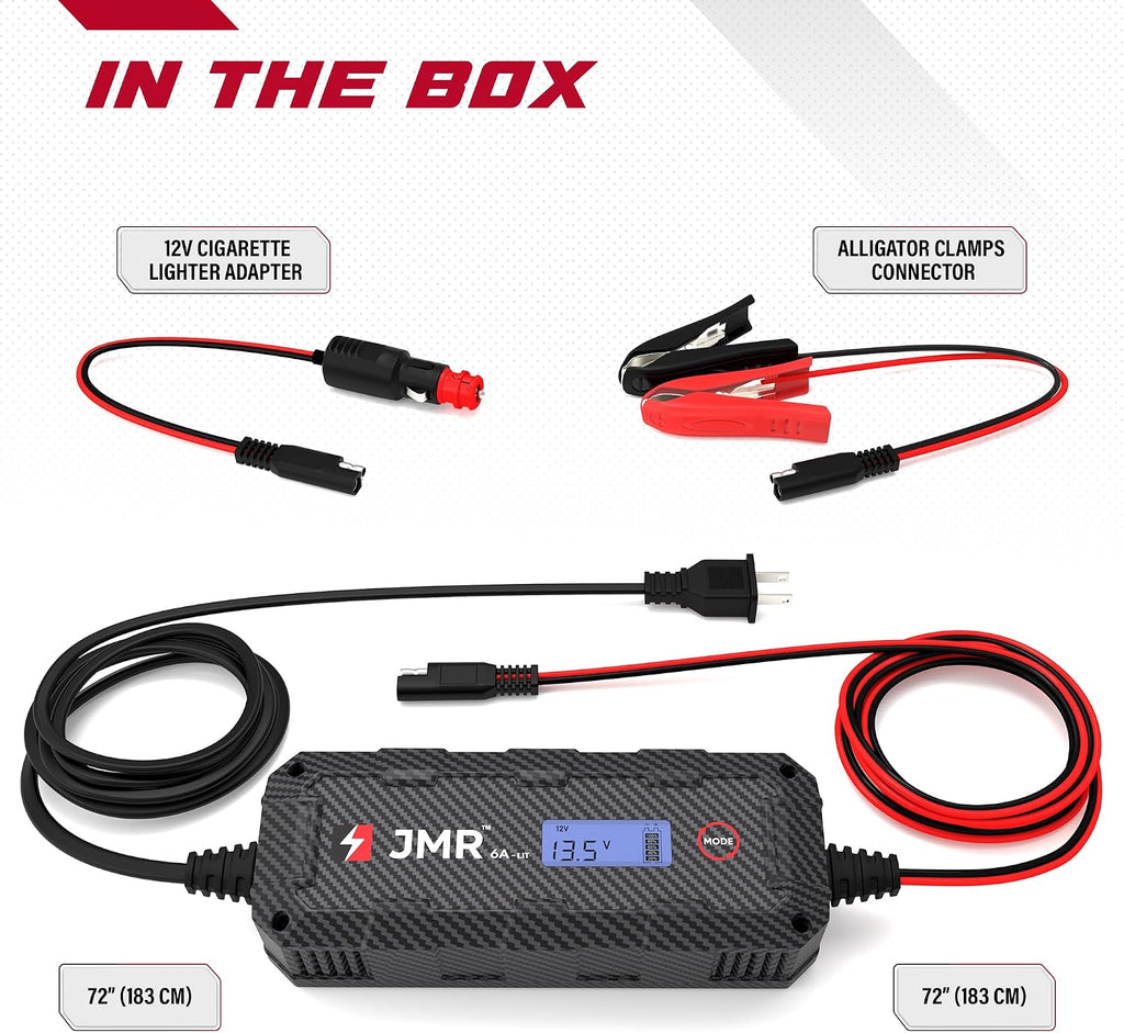 JMR Battery Charger for Land Rover Defender Discovery Range Rover All Models Trickle Charger Conditioner Maintainer (Add Lithium Mode)
