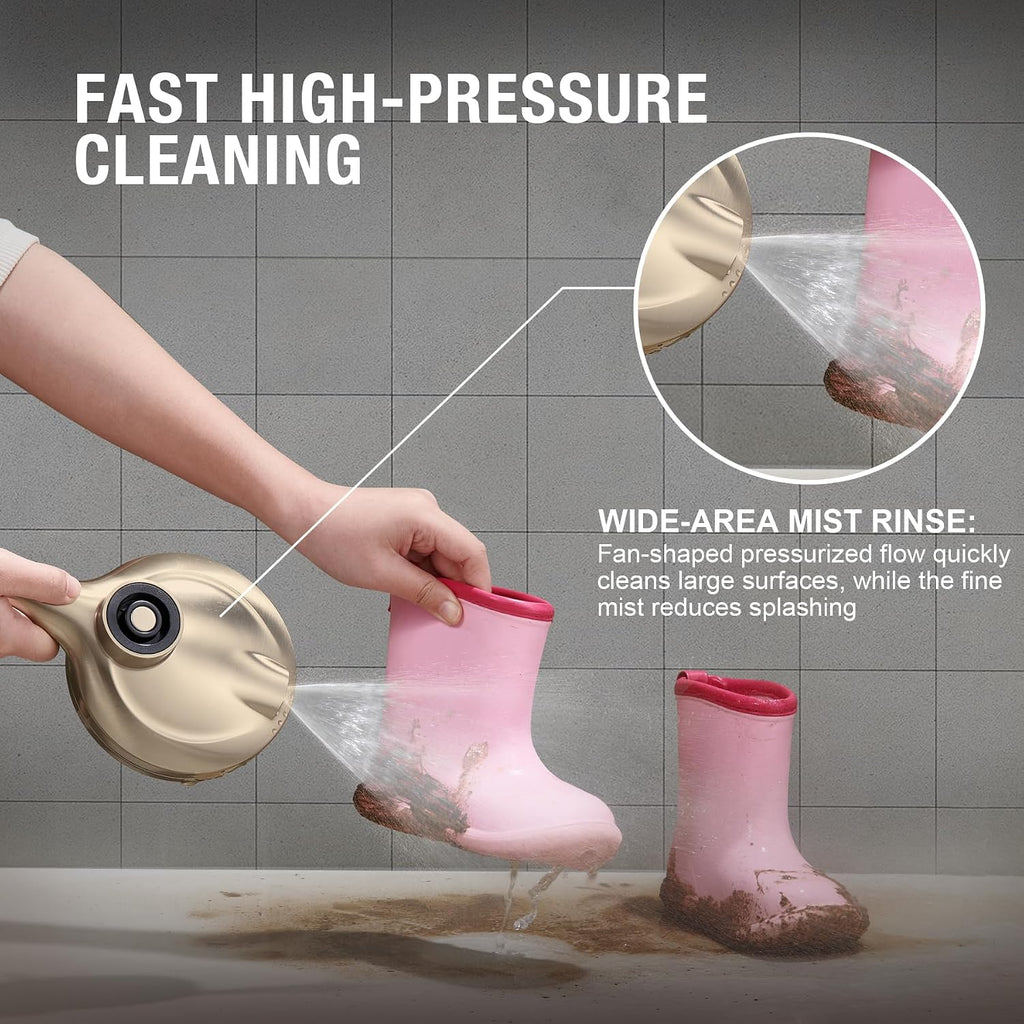 LAVA ODORO Handheld Shower Head with Magnetic Docking System, 10-Function High Pressure Detachable Shower Head, 5-inch Showerhead with 72 Inch Hose, Champagne Gold, SH180-CB