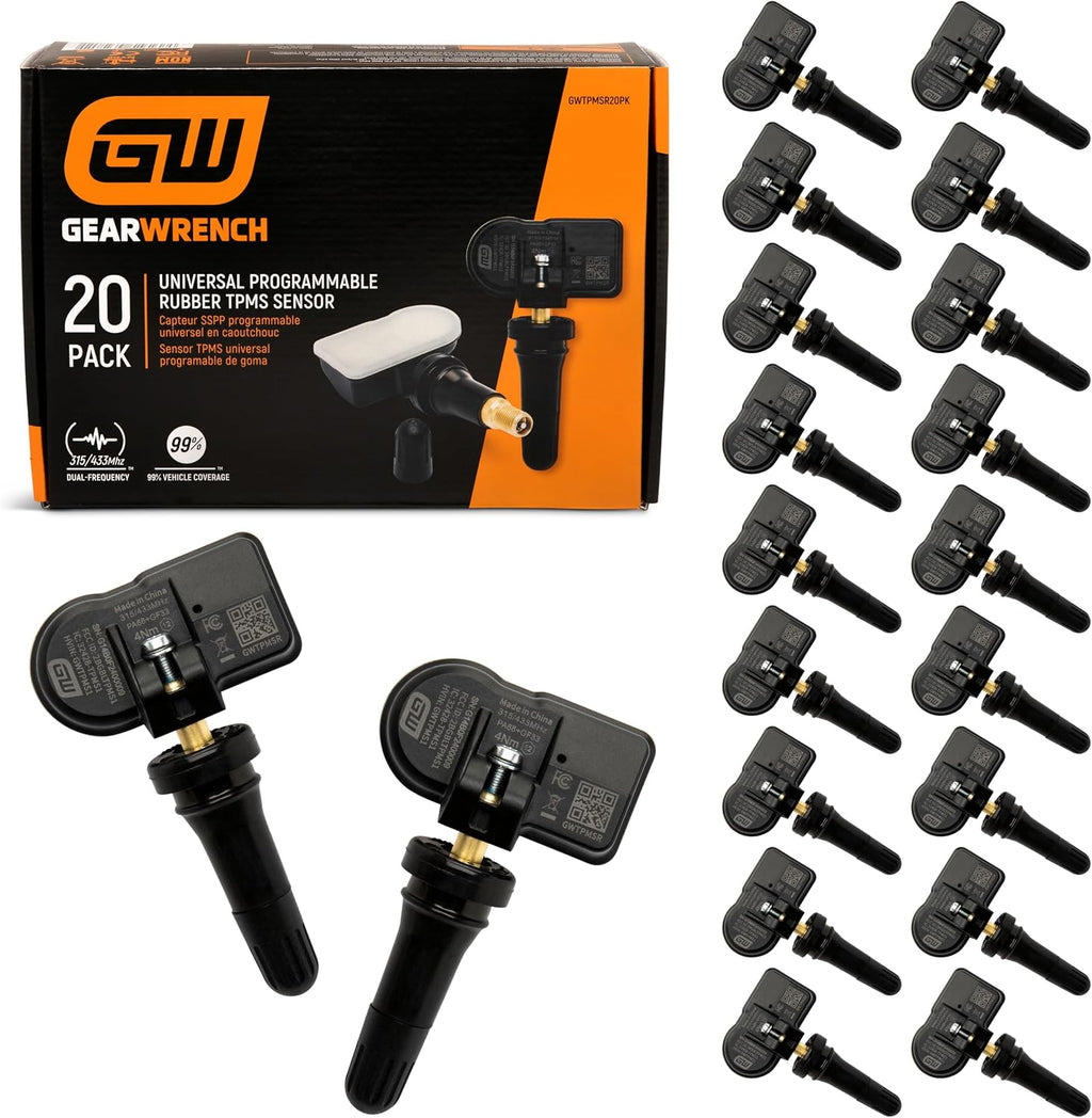 GEARWRENCH Universal Programmable Rubber TPMS Sensor | 20 Pack | GWTPMSR20PK