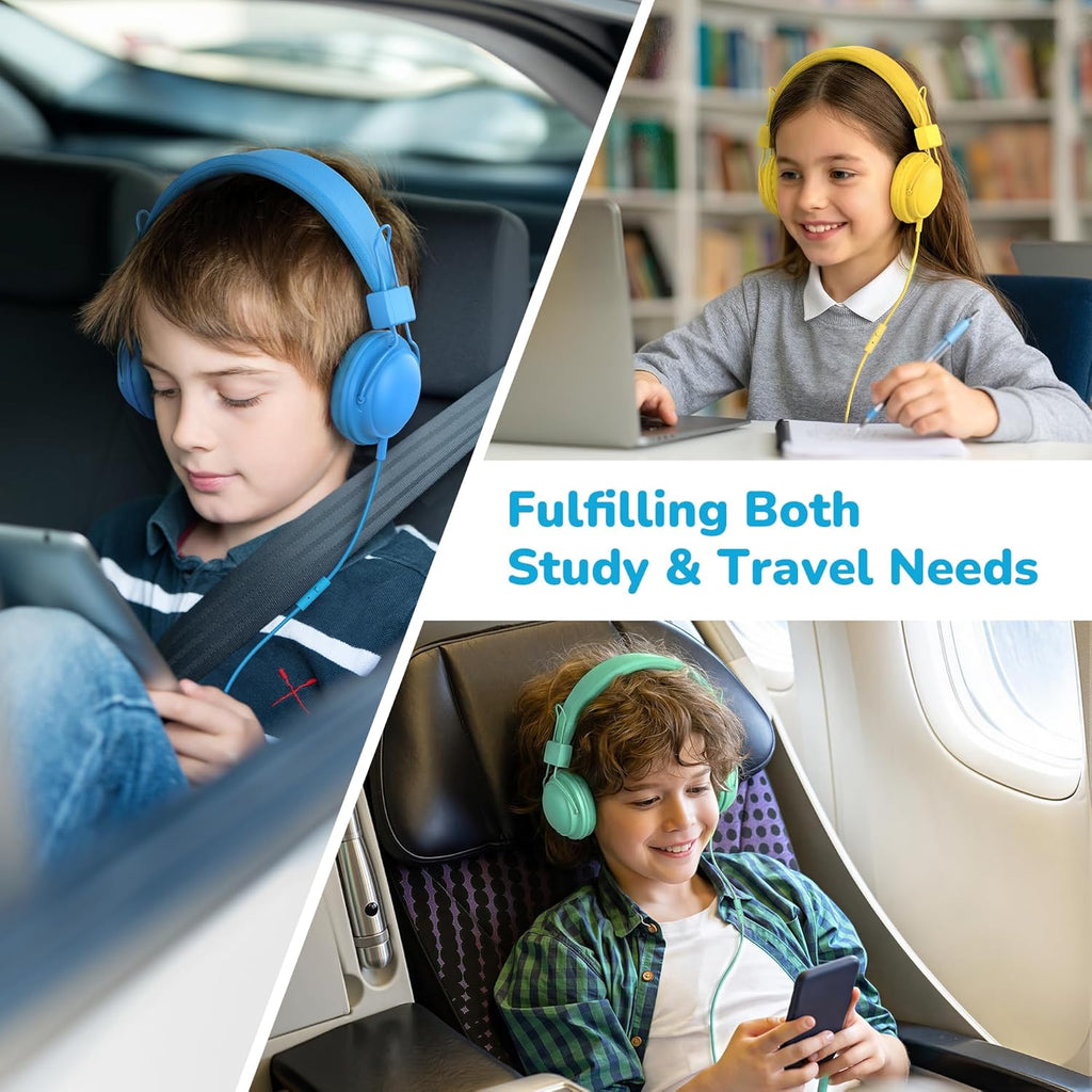 AILIHEN Kids Headphones Bulk 20-Pack for School Classroom K-12, On-Ear Wired Headsets with Microphone & 85dB Volume Limited & Sharing, 3.5mm Jack for Chromebook, Computer, Laptop (Multicolor)