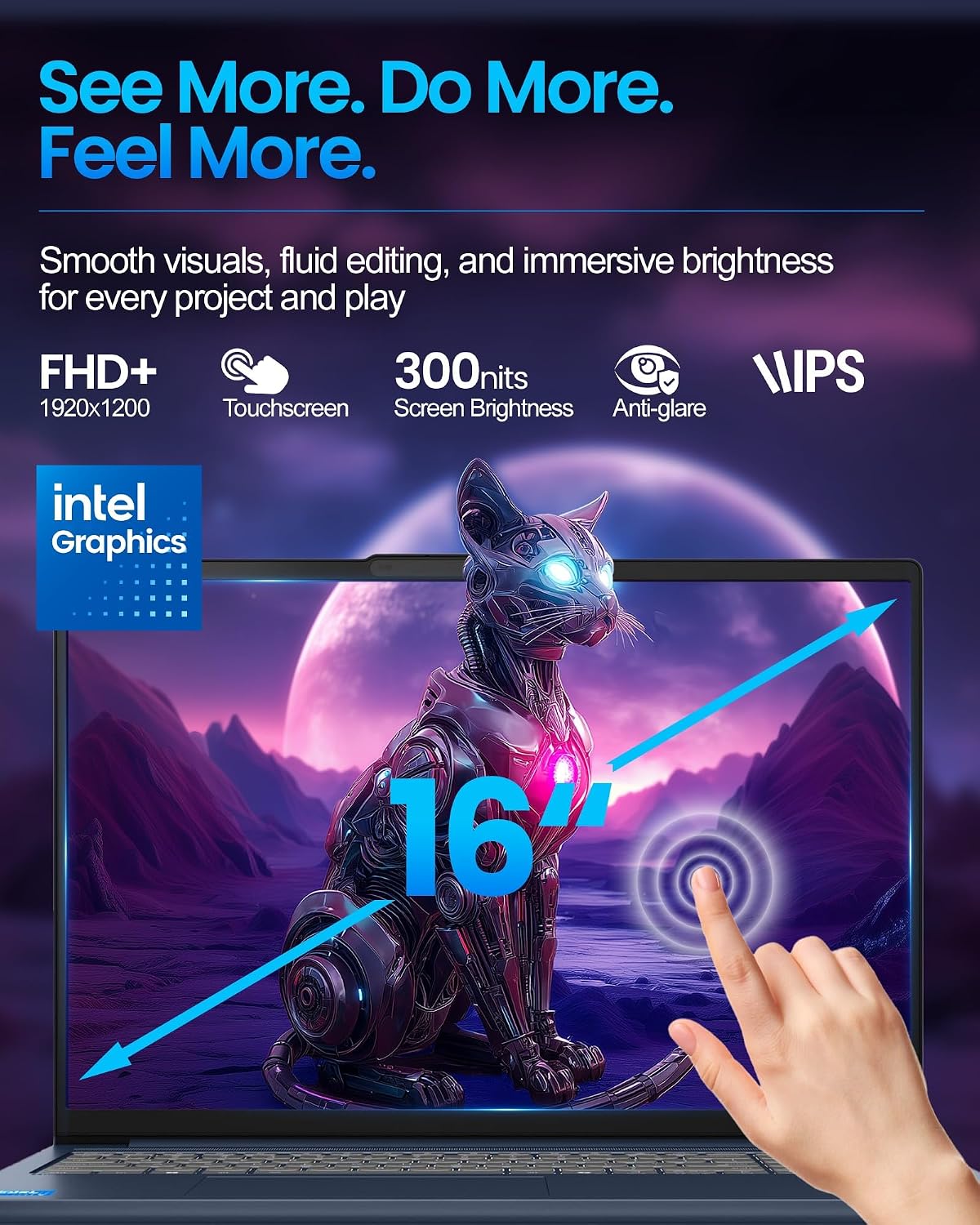 Lenovo IdeaPad Touchscreen Business Laptop - 16 Inch FHD+(1920X1200) - Intel 10-Core 7 240H(Beat Ultra 7 255U) - Facial Login IR Cam - Backlit KB - Win 11 Pro - Redrgon Bundle(64GB DDR5 | 2TB SSD)