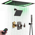 14 X 20 Inch Ceiling LED Rain Shower Head, Dual Rainfall Smart Shower System Set With 8 Inch Wall Head For Two People (Oil Rubbed Bronze)