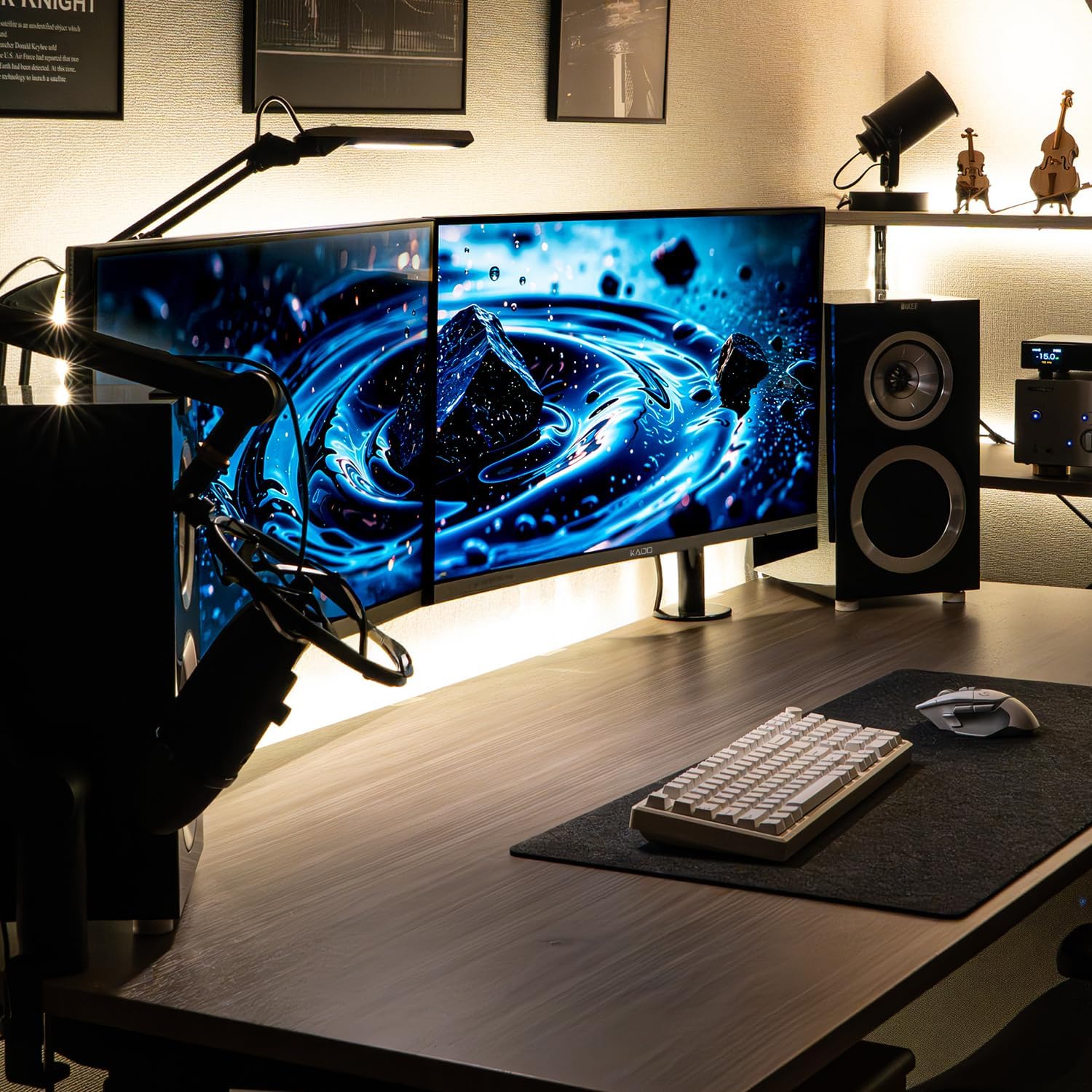 Kado Dual Monitor Setup - 2-Pack 27' 1920x1080 Computer Monitor 75Hz VESA Mount HDMI Office Gaming Built-in Speakers (E27 Dual Series)