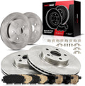 Torchbeam Brake and Rotor Kit Front and Rear Brake Pads Brake Rotor Ceramic Compatible with Toyota 2009-2010 2014-2016 2017-2019 Corolla 2.4L,10.83 inch (275mm) Front and 10.20'' (259mm) Rear Rotor