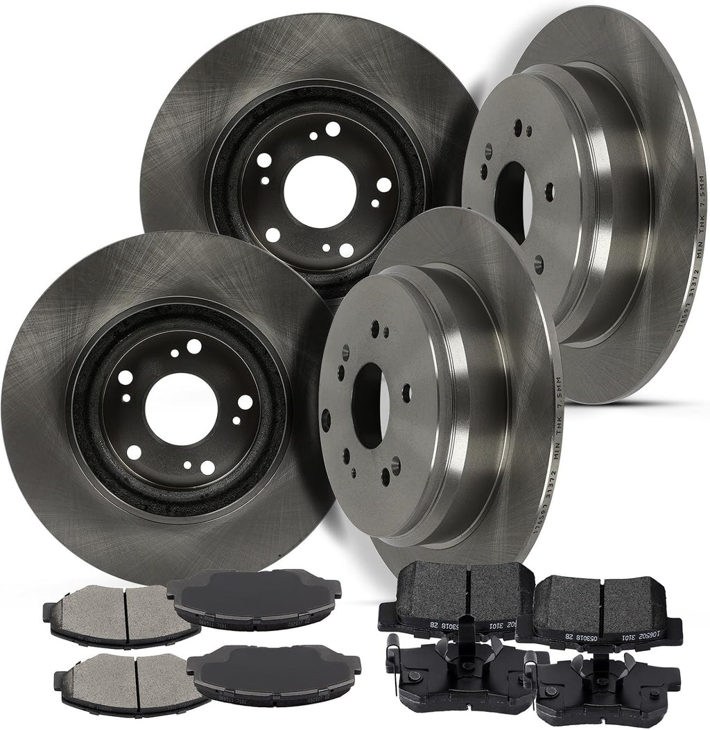 SCITOO Front 11.81' Rear 12' Brake Pads and Rotors Kits Fit For Honda CR-V 2005-2006