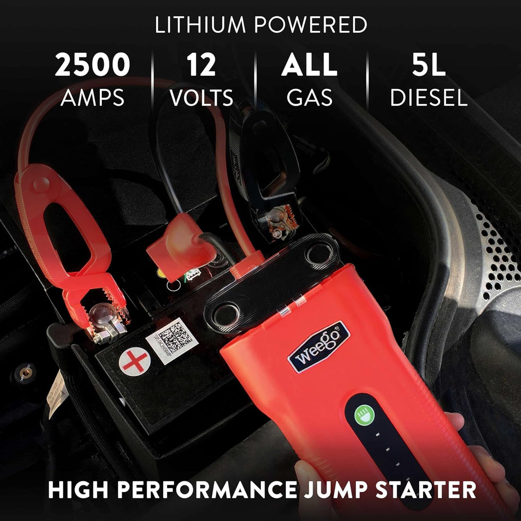 Weego 70 Jump Starter & Trickle Charger Bundle – Powerful Battery Solution for Your Vehicle - 700 Cranking / 2500 Peak Amps
