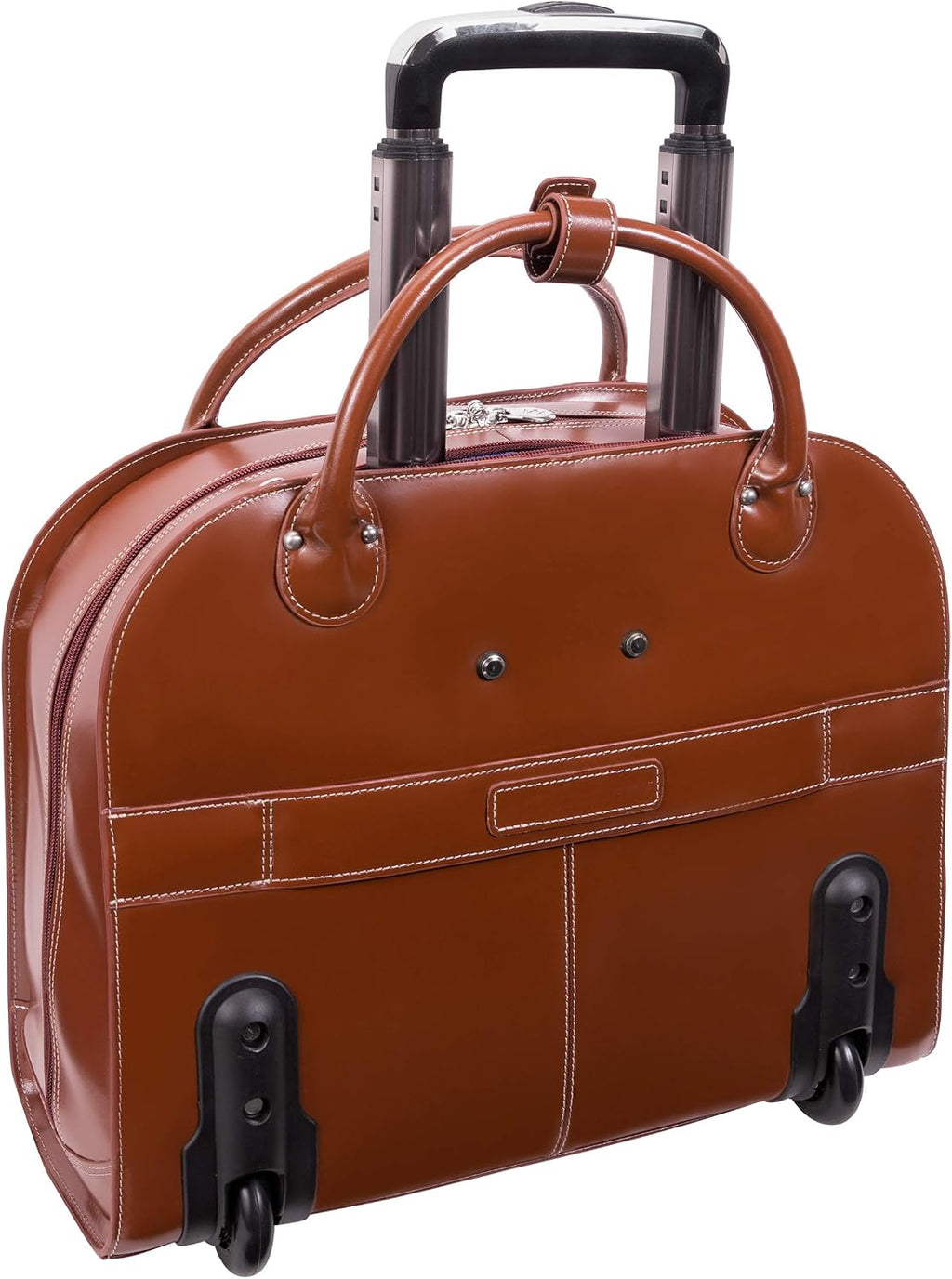 McKlein EDGEBROOK, Top Grain Cowhide Leather, 15' Leather Vertical Wheeled Ladies' Laptop/Computer & Tablet Business Briefcase Bag/Women's Rolling Overnight Travel Bag, Removable trolley case