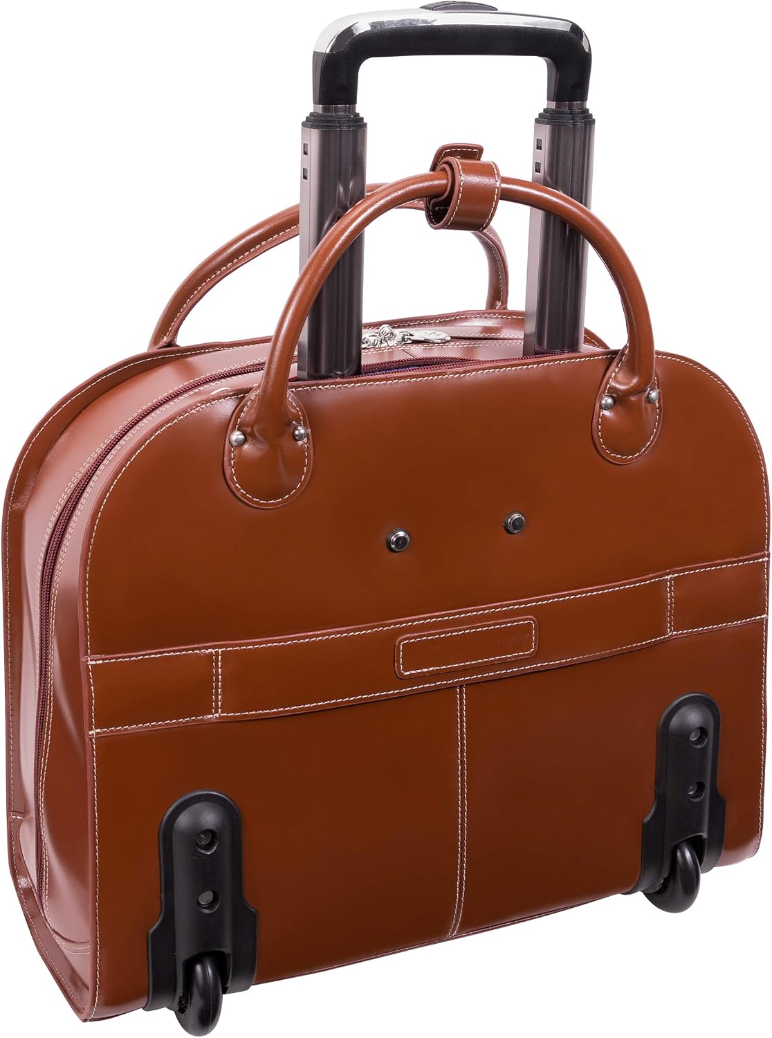 McKlein EDGEBROOK, Top Grain Cowhide Leather, 15' Leather Vertical Wheeled Ladies' Laptop/Computer & Tablet Business Briefcase Bag/Women's Rolling Overnight Travel Bag, Removable trolley case