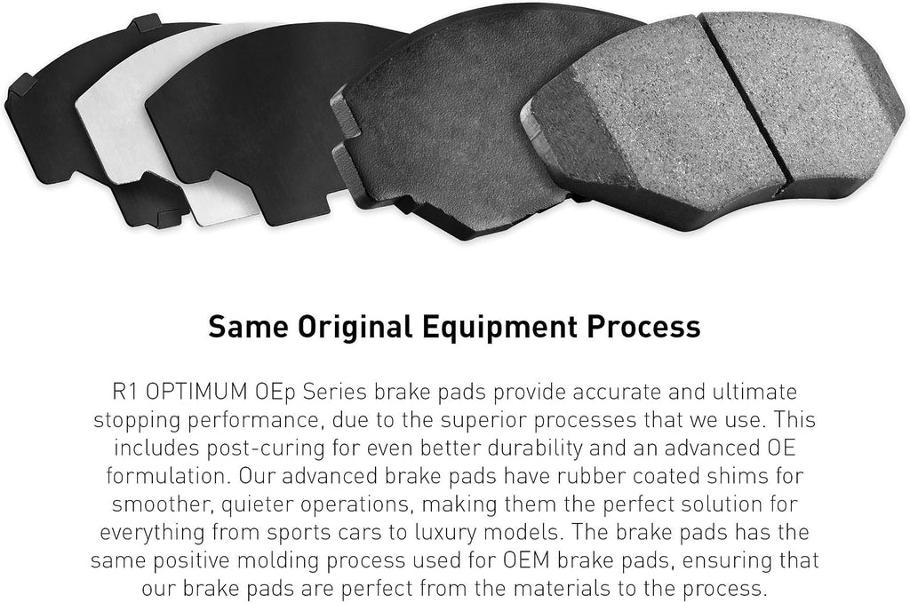 R1 Concepts Front Brake Kit Fits 2002-2005 Ford Explorer; 2002-2005 Mercury Mountaineer| Optimum Oep Brake Pads and Blank Brake Rotors| 12.0' Front