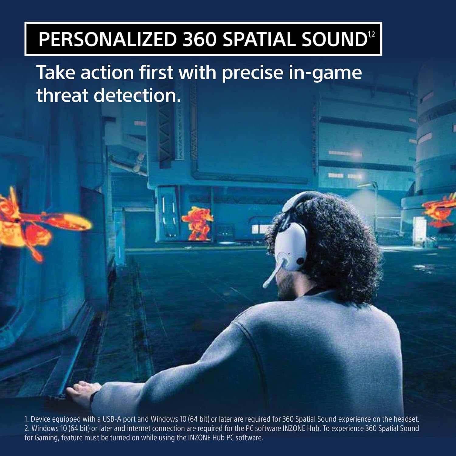 Acer Nitro KG241Y Sbiip 23.8' Full HD (1920 x 1080) VA Gaming Monitor & Sony-INZONE H9 Wireless Noise Canceling Gaming Headset, Over-Ear Headphones with 360 Spatial Sound, WH-G900N, One Size, White
