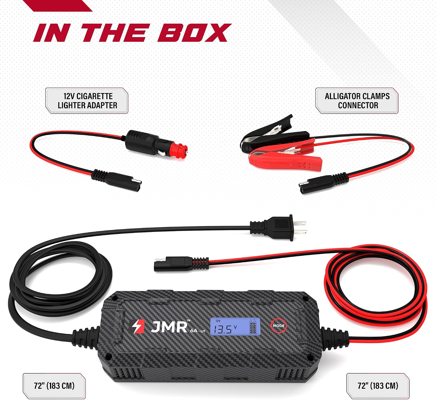 JMR Lithium Battery Charger for McLaren 720S 750S Artura 570S 675LT 12C 600LT 765LT GTS 650S 620R All Models Trickle Charger Conditioner Maintainer