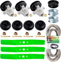 54 inch Lawn Mower Deck Rebuild Kit Fit for Troy Bilt MTD Cub Cadet RZT-L54 ZT1-54 XT1-ST54 XT2-54 Includes(3)Spindles 918-06978(3) Blades 942-05056(3)Idler GY22082 756-04511B(4)Deck Wheel 734-04155