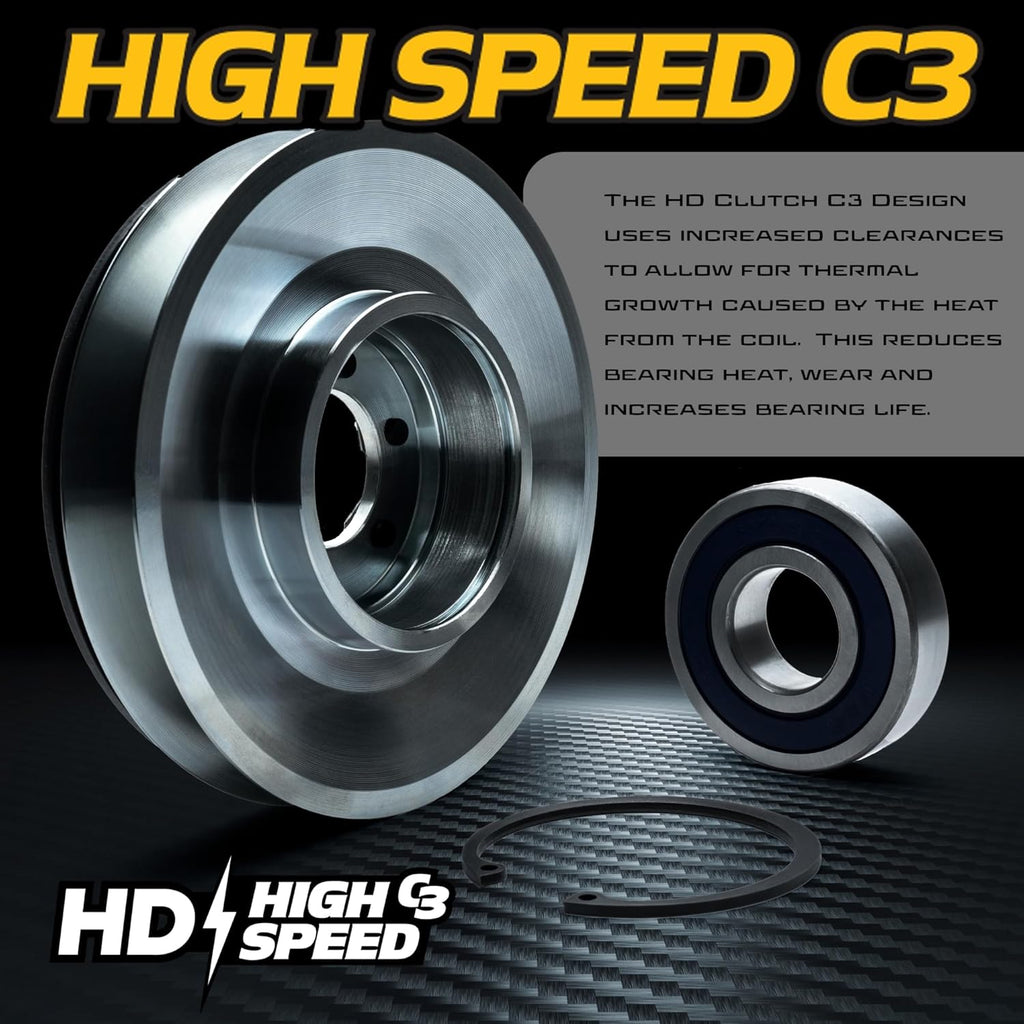 BIGBearing HiTorque 130 ftlbs (OEM 105) Solid Steel Billet Pulley 070-0050-00 5219-98 PTO Clutch Fits Bad Boy 2015-2016 Magnum MZ w/Upgraded Replaceable Bearings Lawn Mower Zero Turn OEM Upgrade