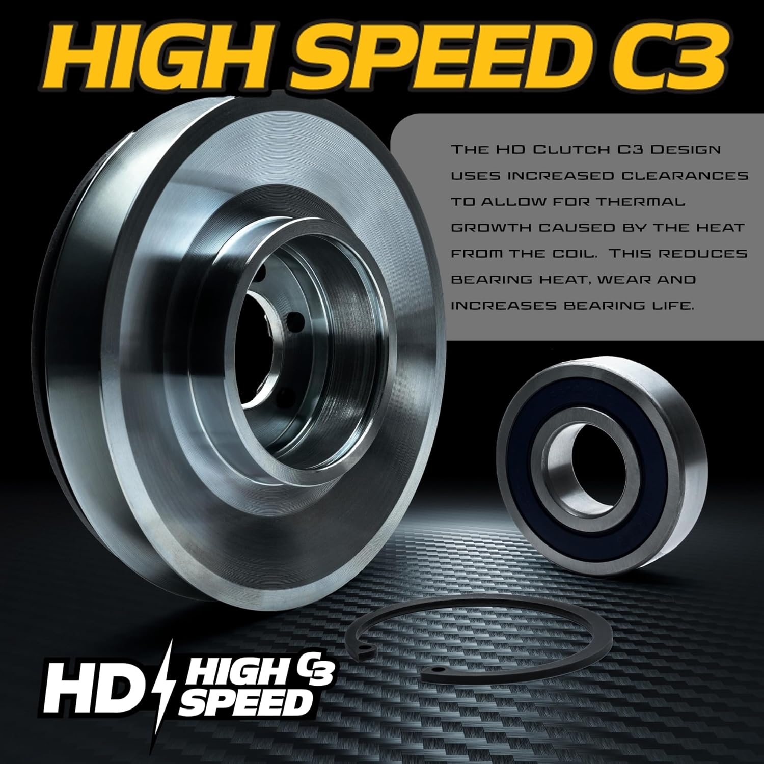 BIGBearing HiTorque 130 ftlbs (OEM 105) Solid Steel Billet Pulley 070-0050-00 5219-98 PTO Clutch Fits Bad Boy 2015-2016 Magnum MZ w/Upgraded Replaceable Bearings Lawn Mower Zero Turn OEM Upgrade
